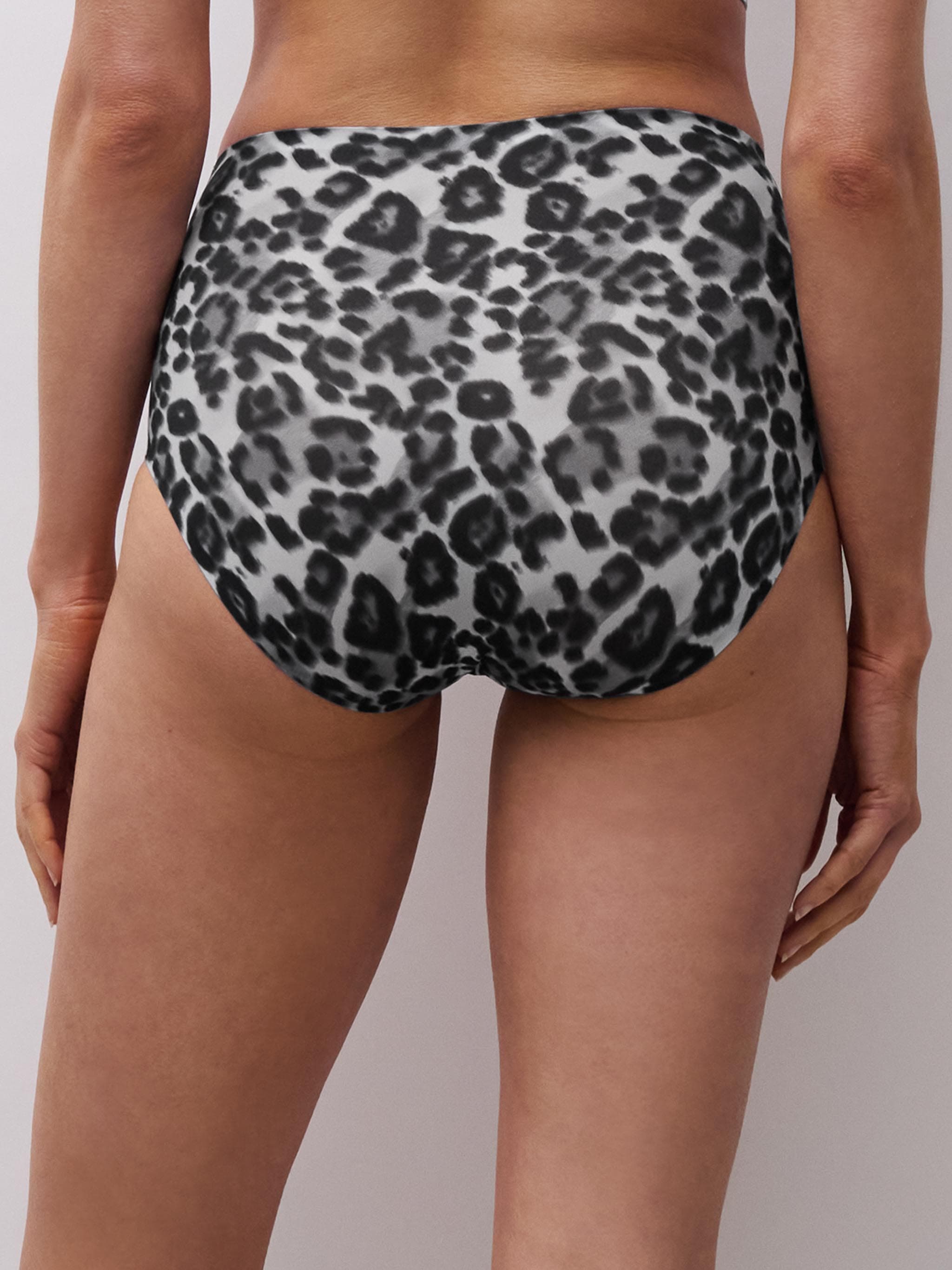 Softstretch højtaljede trusser - Grey Leopard