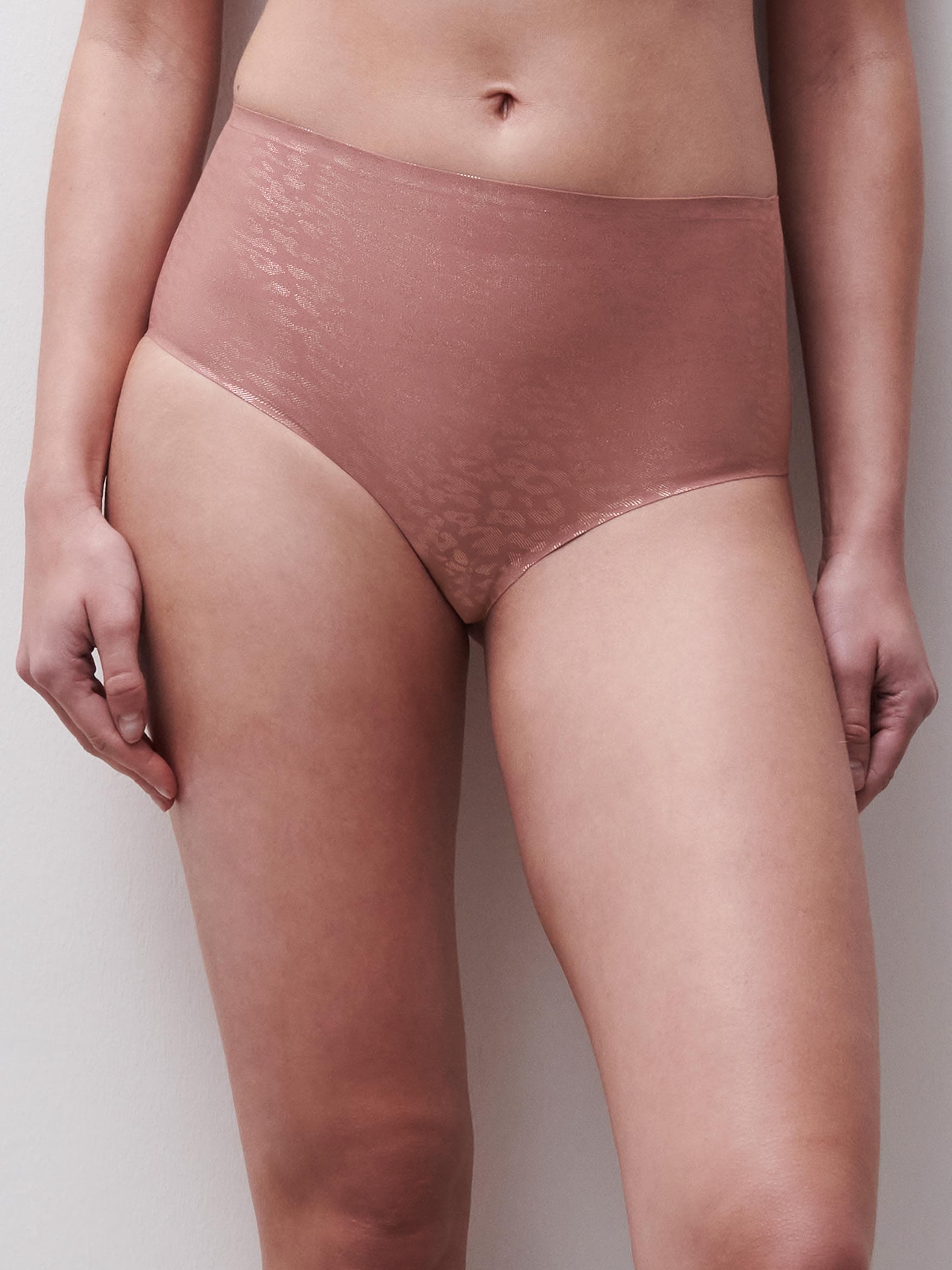Softstretch højtaljede trusser - Pink Leo Shimmer