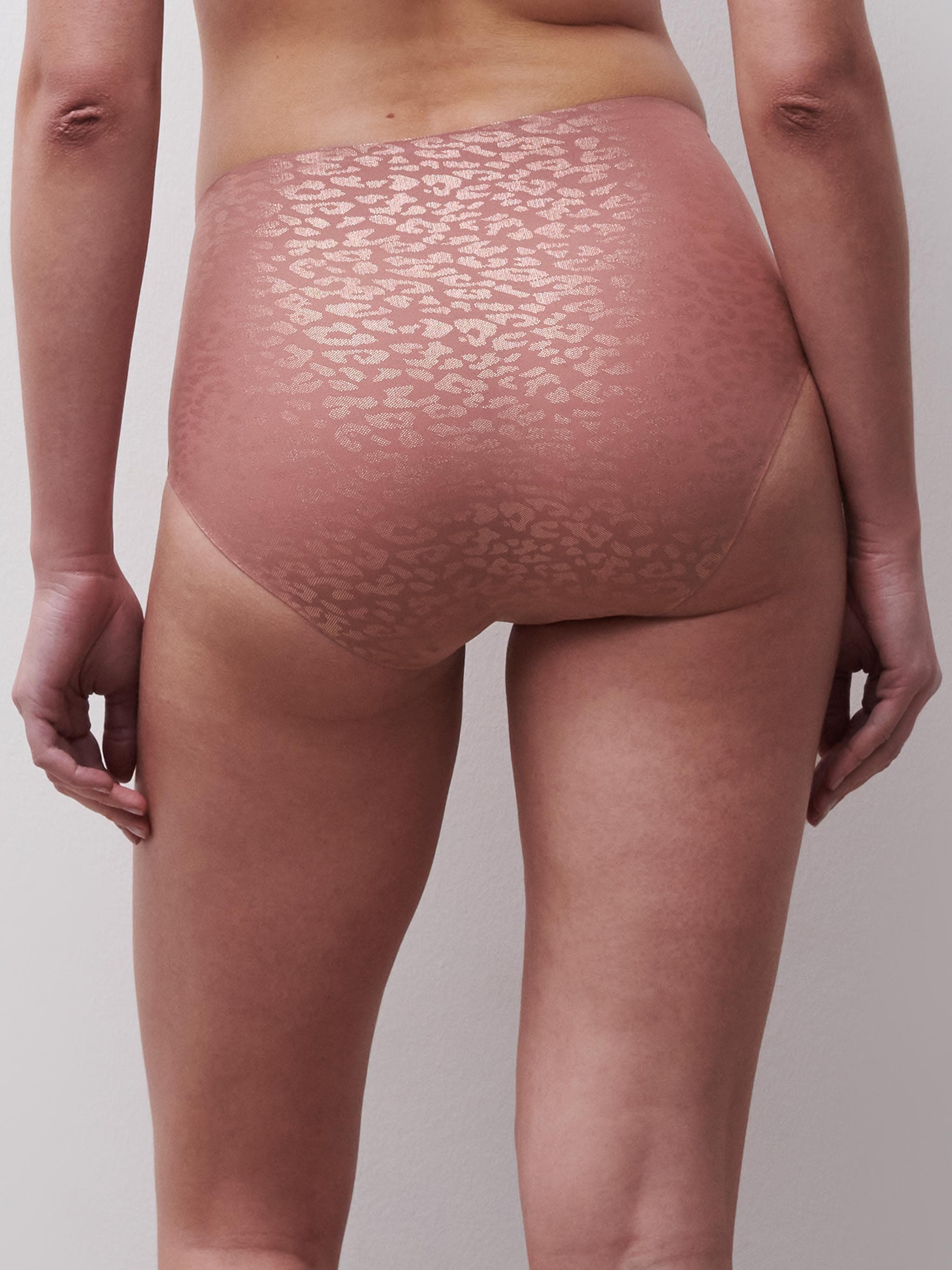 Softstretch højtaljede trusser - Pink Leo Shimmer