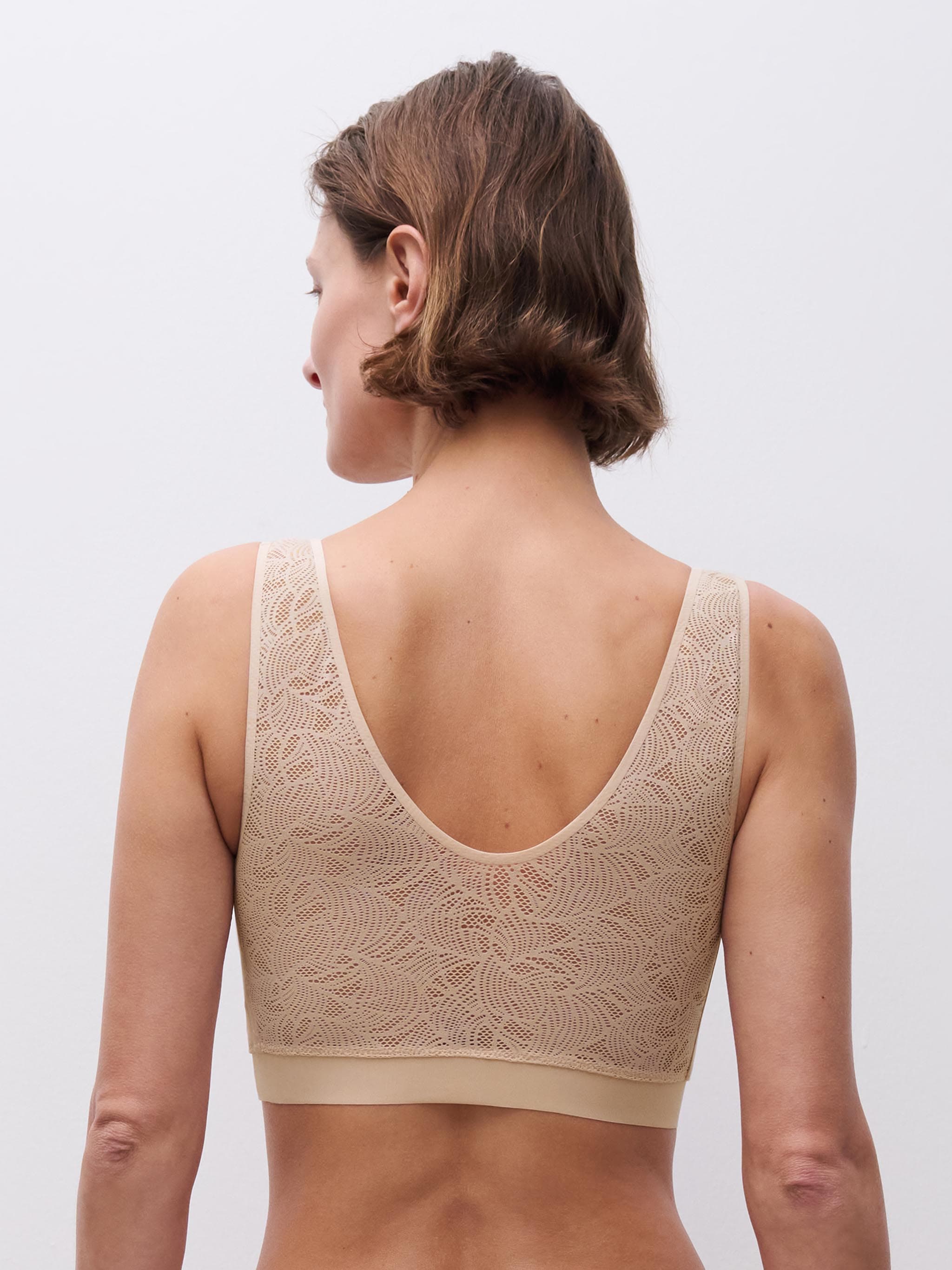 Foret bøjlefri-BH med blonder - Golden Beige