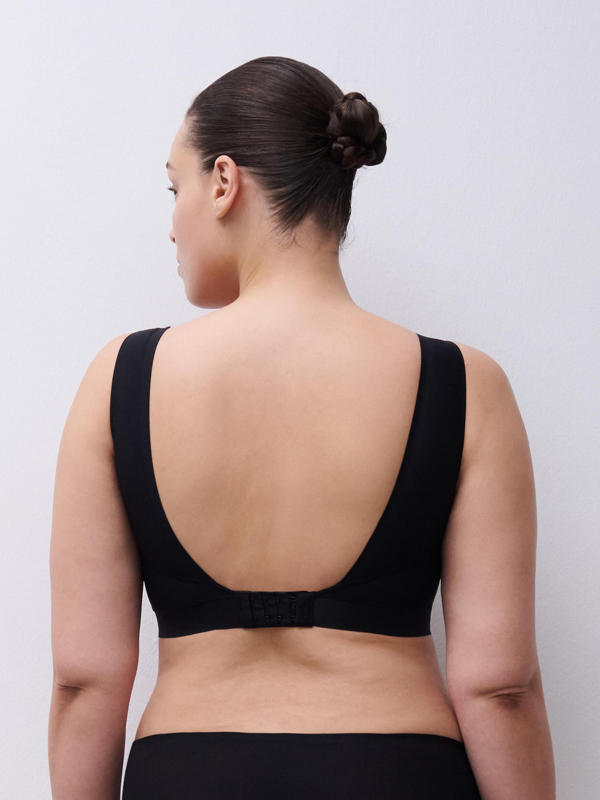 Foret bøjlefri-BH med blondekant - Black