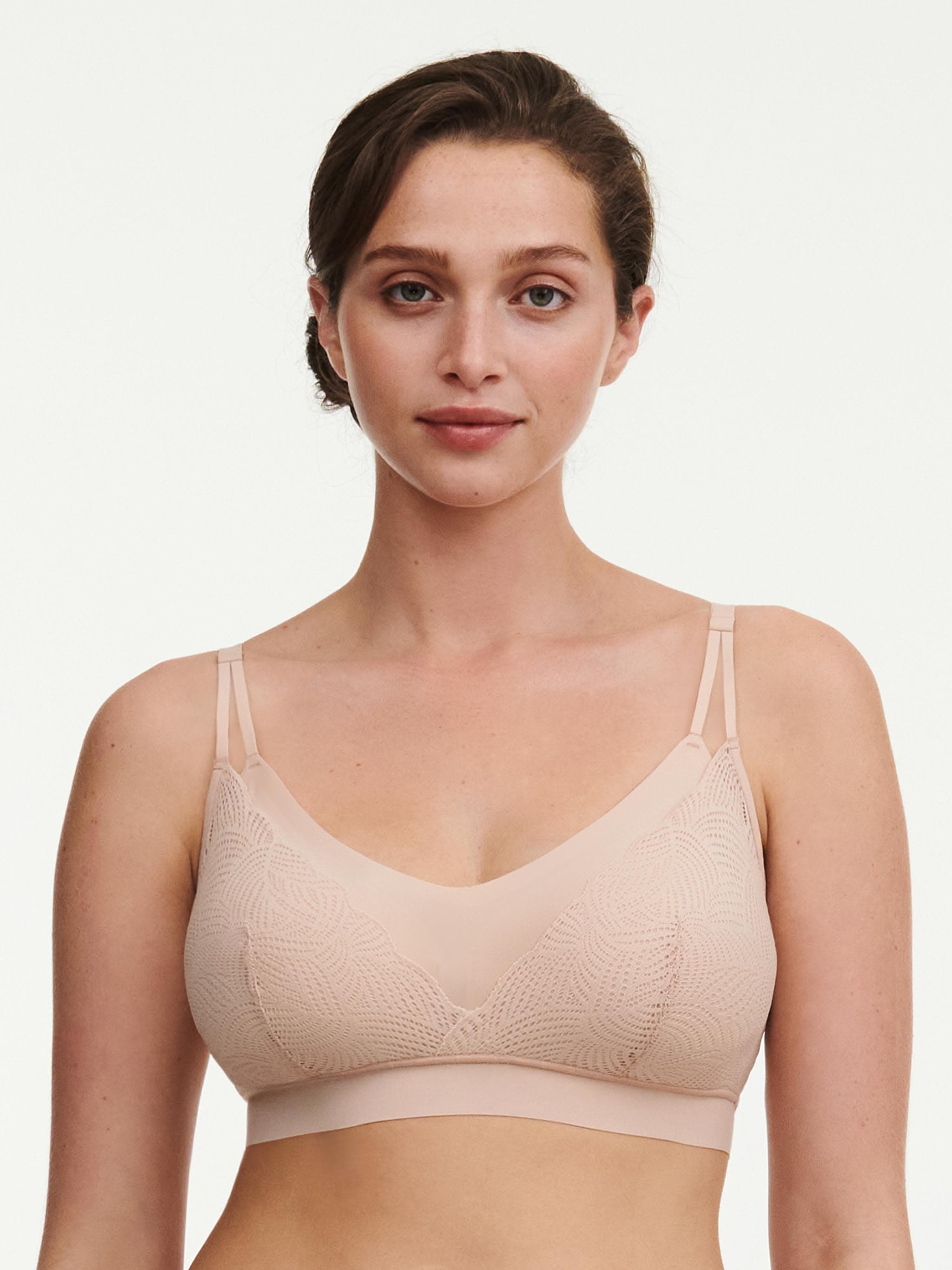 Foret bøjlefri-BH med smalle stropper - Golden Beige