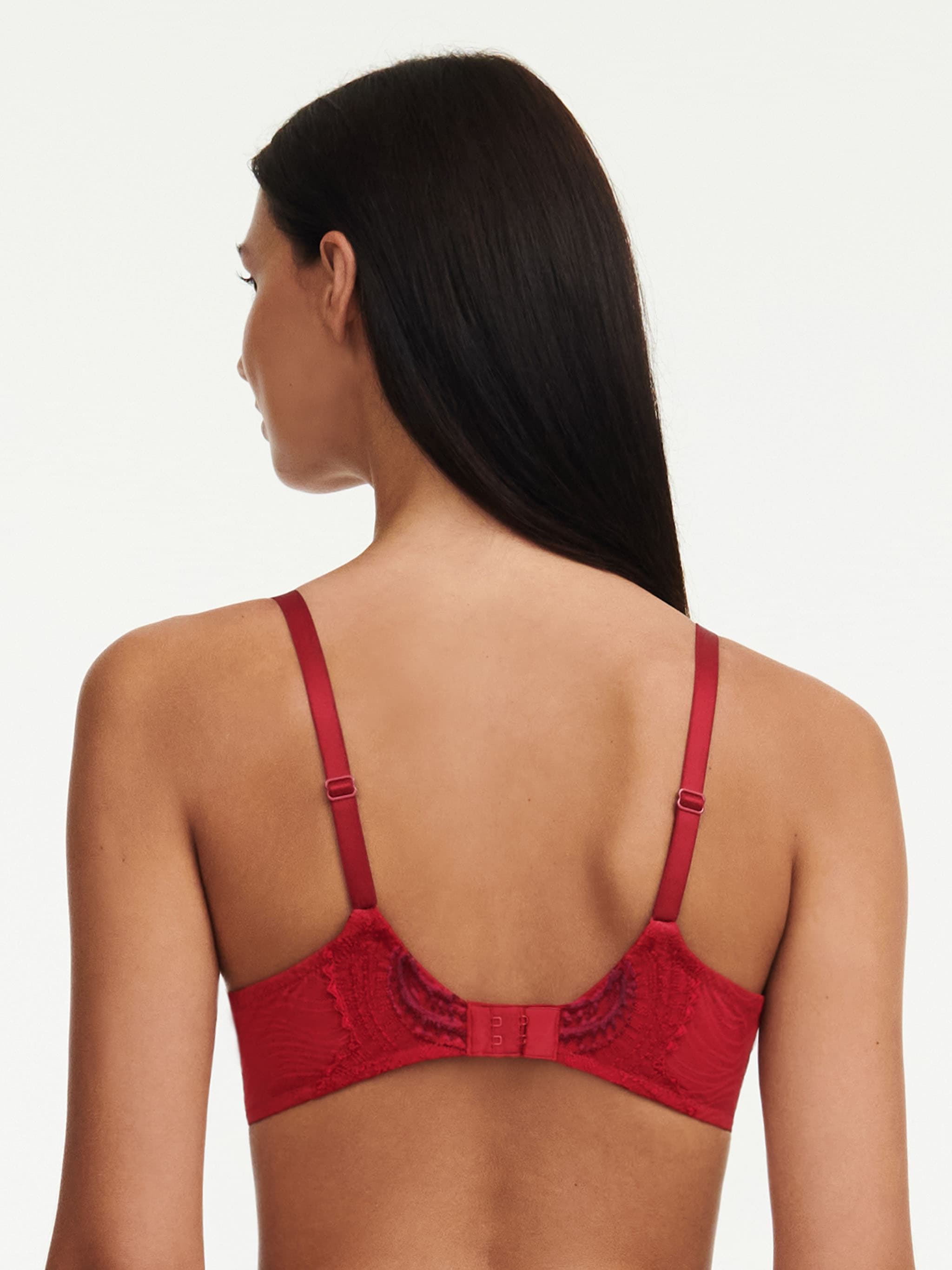 Plunge t-shirt BH - Passion red/aubergine