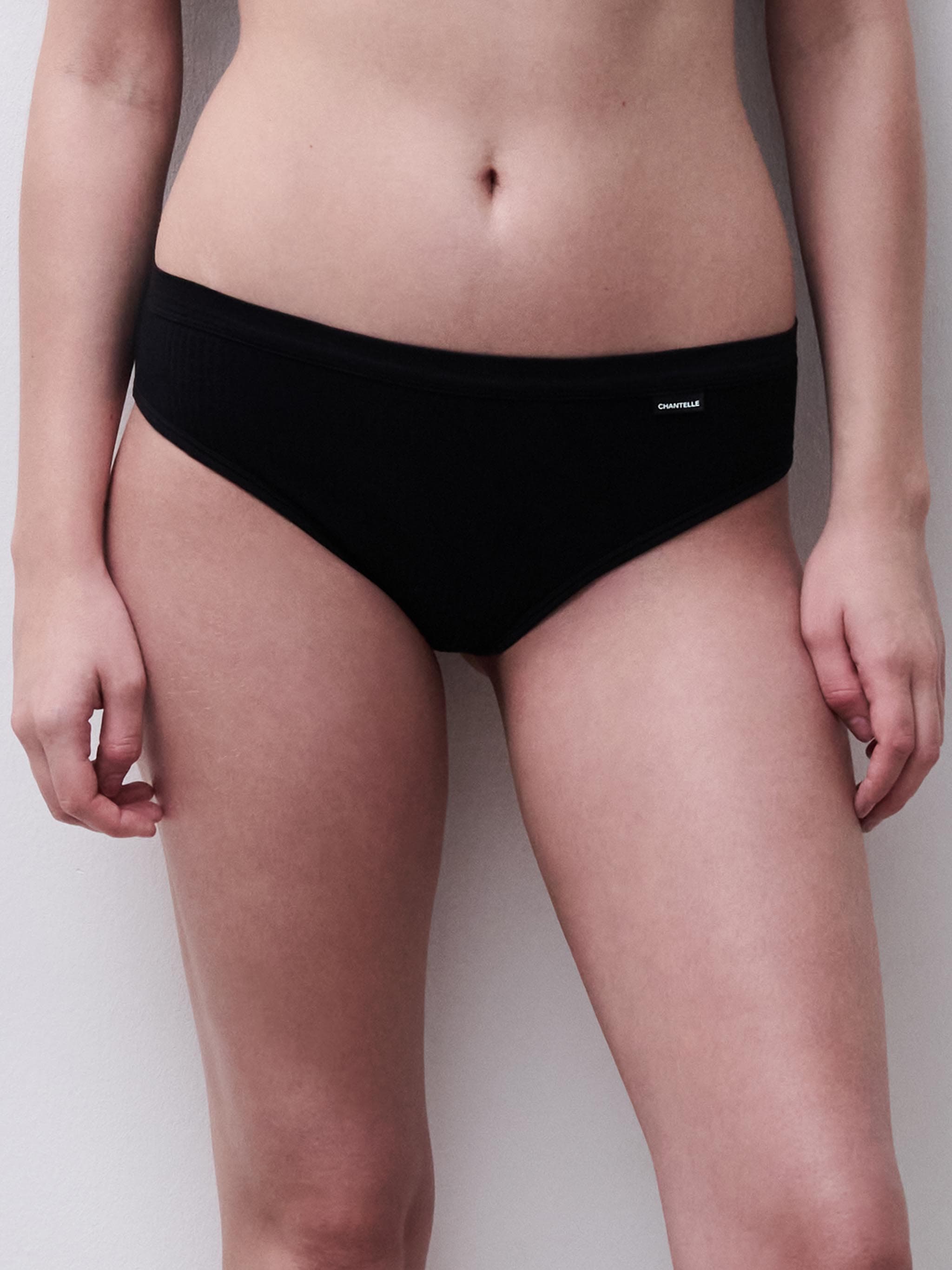 High cut tai trusse - bomuld - Sort