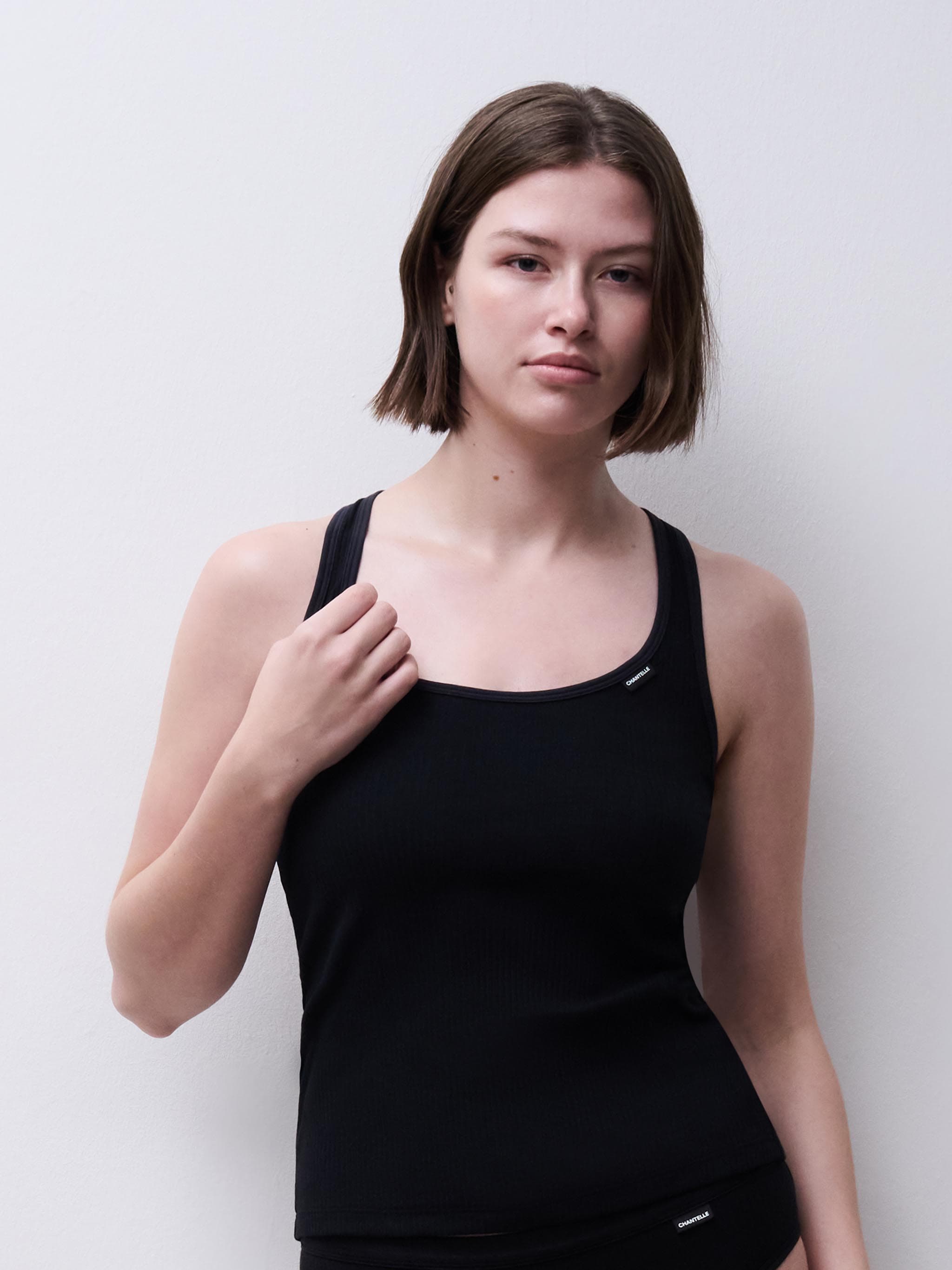 Tank top - bomuld - Sort