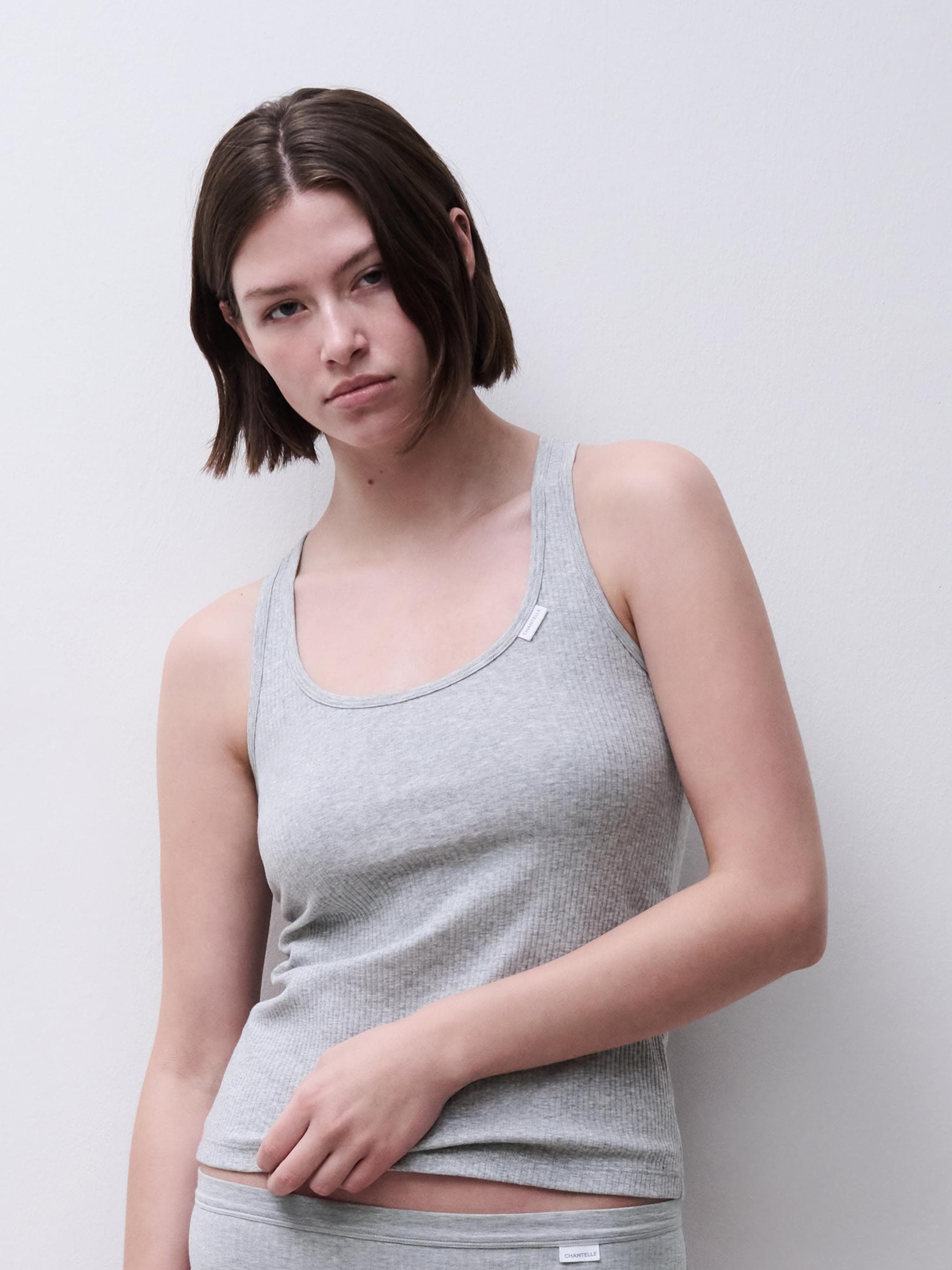 Tank top - bomuld - Grey mélange