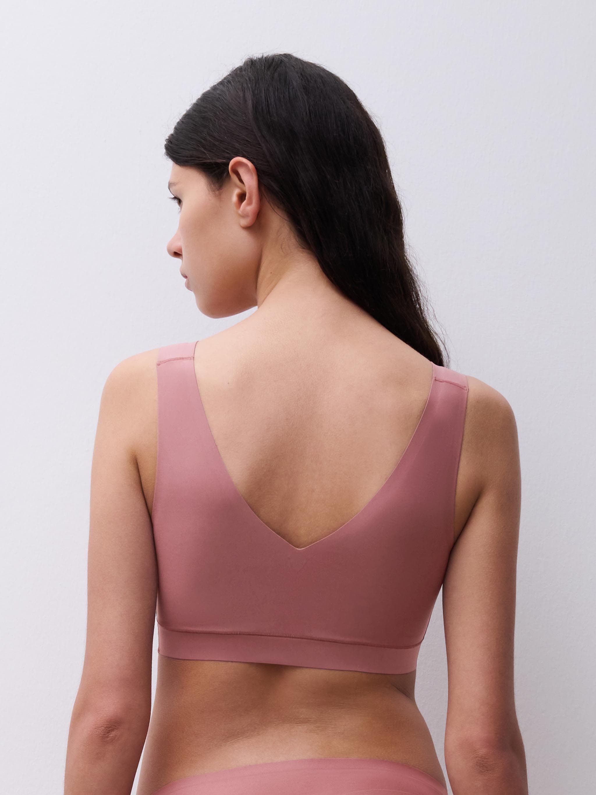SOFTSTRETCH - V-neck Top - Rose des bois