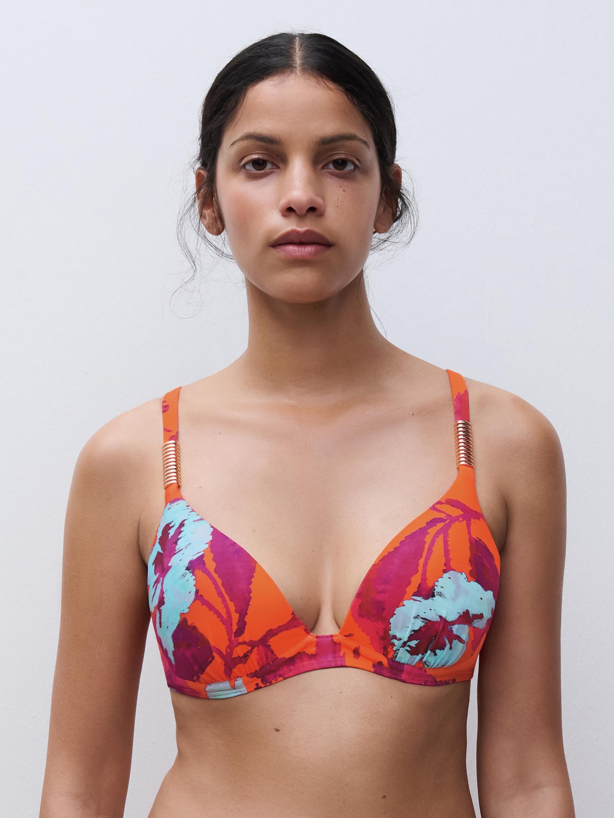 SW BRA TSHIRT PUSH - Painted flowers