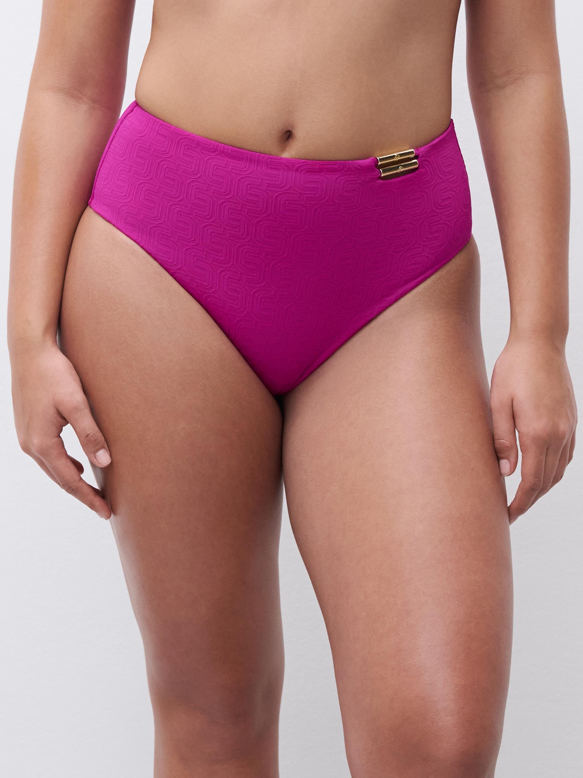 Højtaljet bikinitrusse - Tyrian Fuchsia