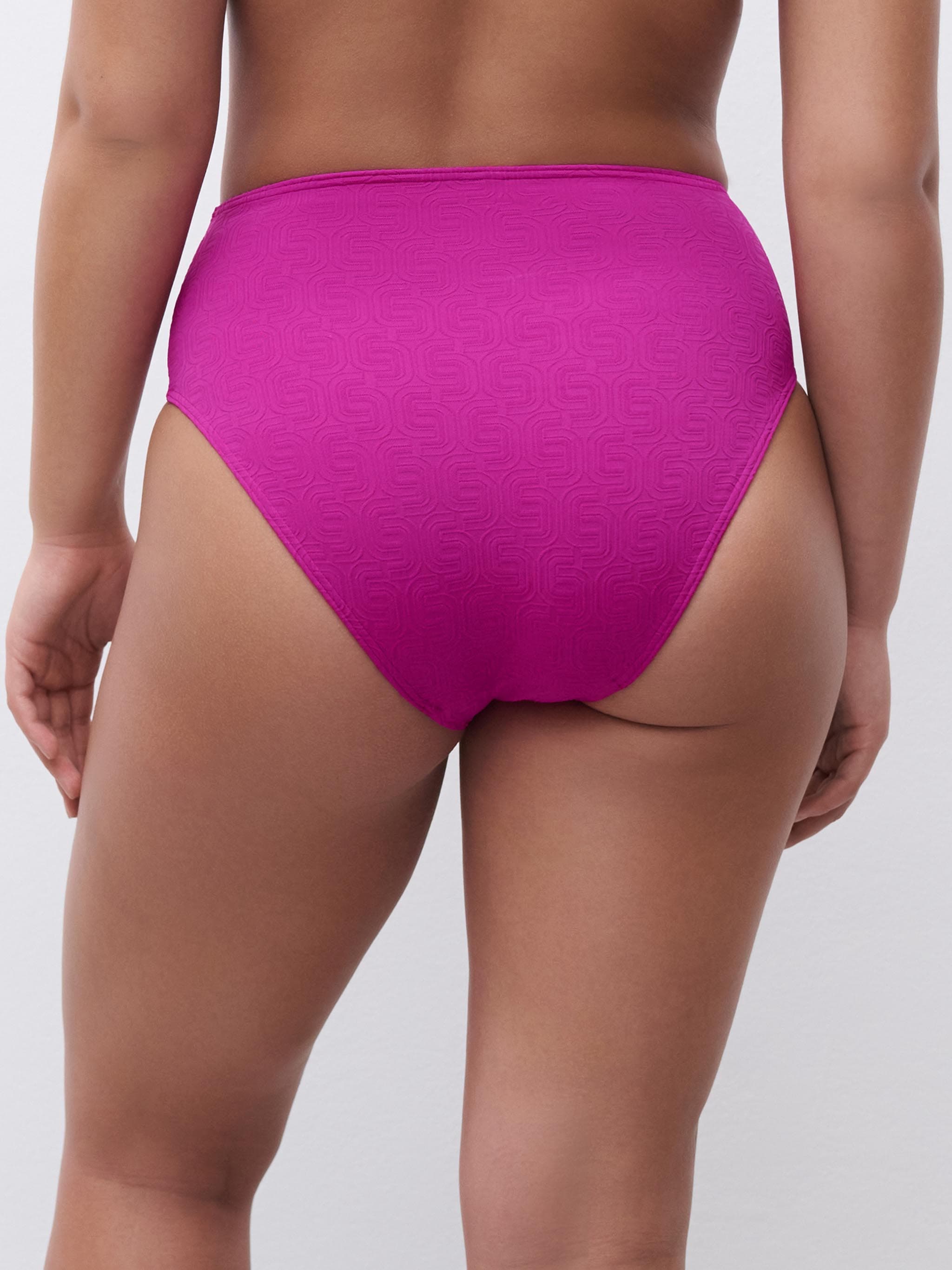 Højtaljet bikinitrusse - Tyrian Fuchsia
