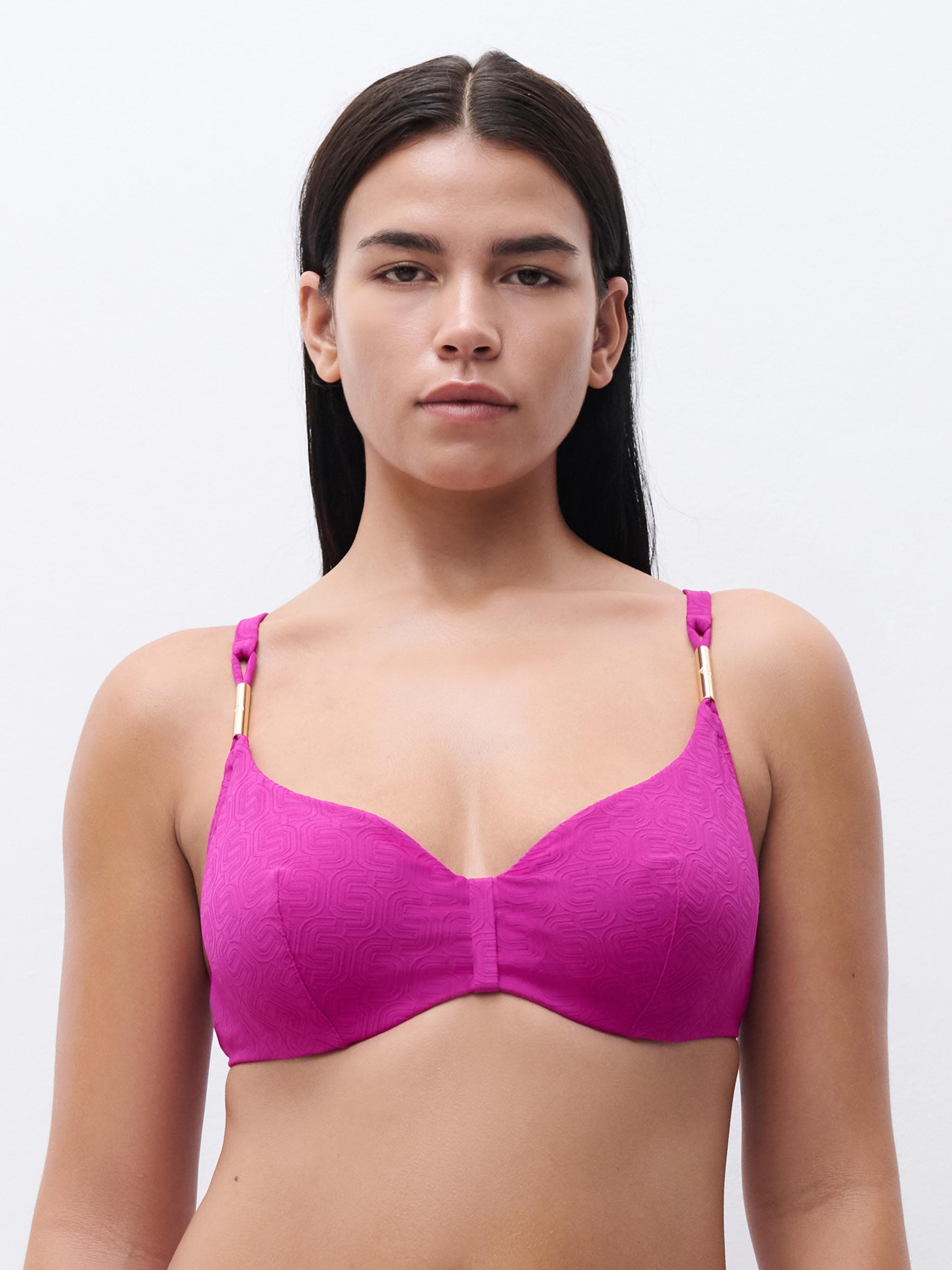 Bikinitop med bøjle - Tyrian Fuchsia