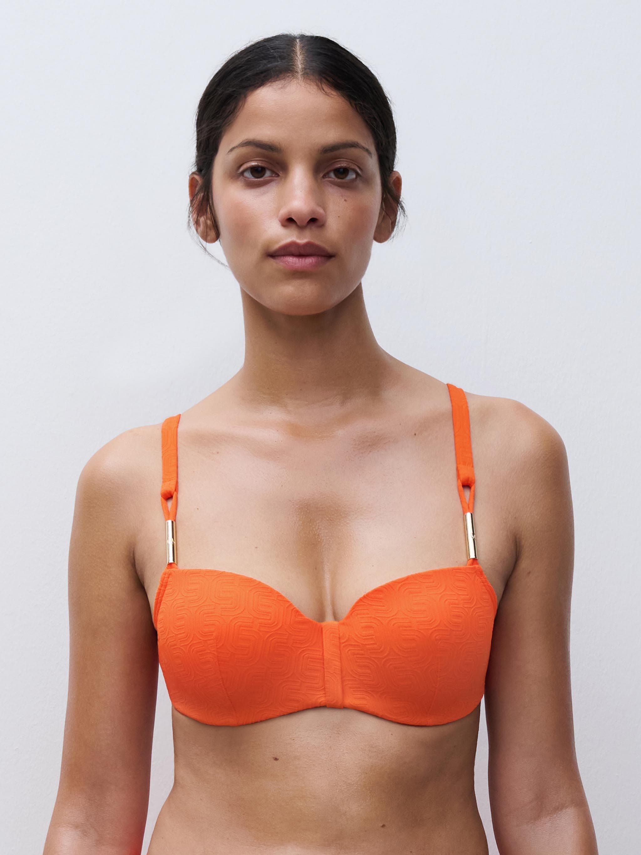 SW BRA TSHIRT HALF CUP MEMORY - Savane orange