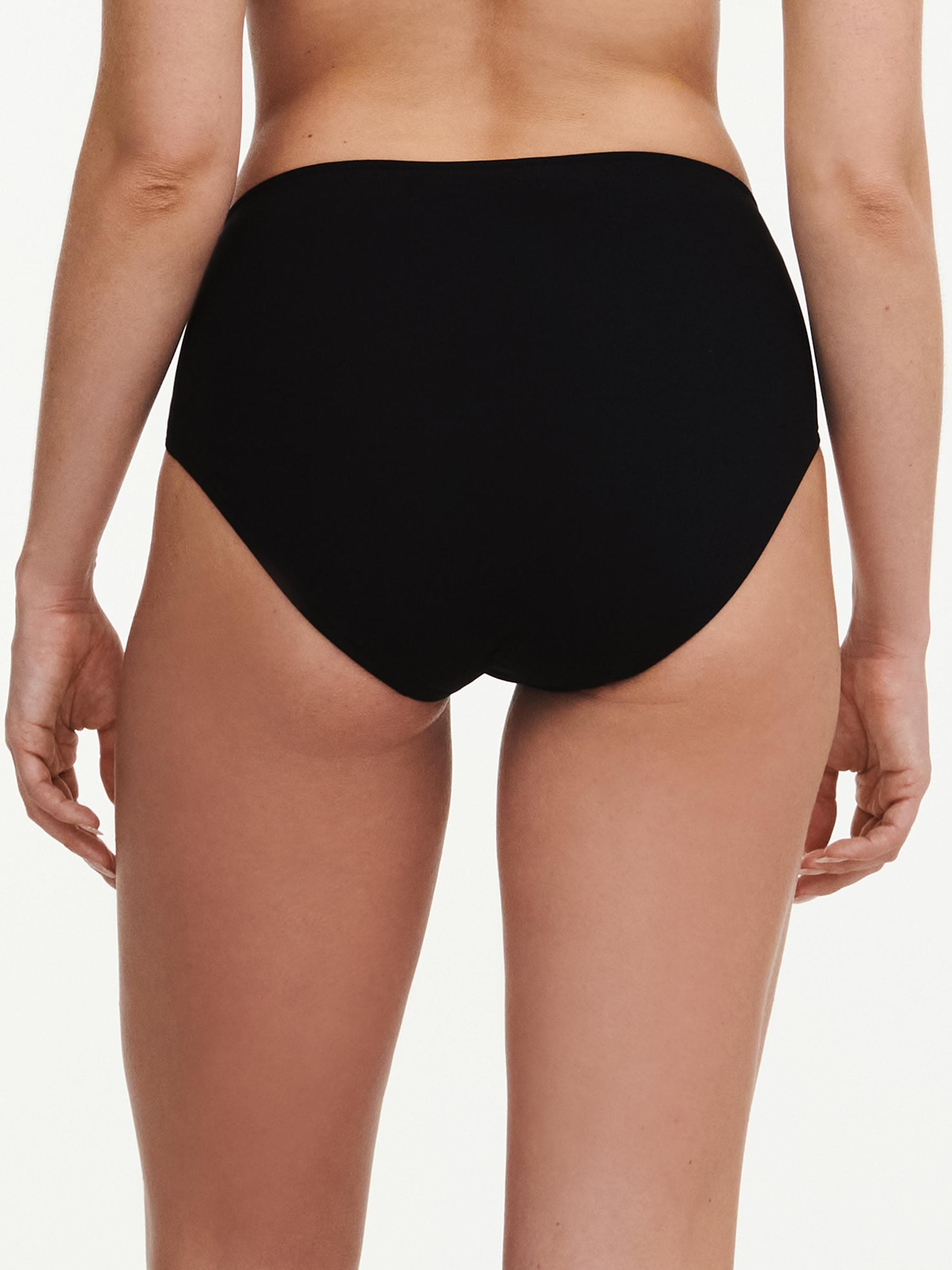 Højtaljet bikinitrusse - Black