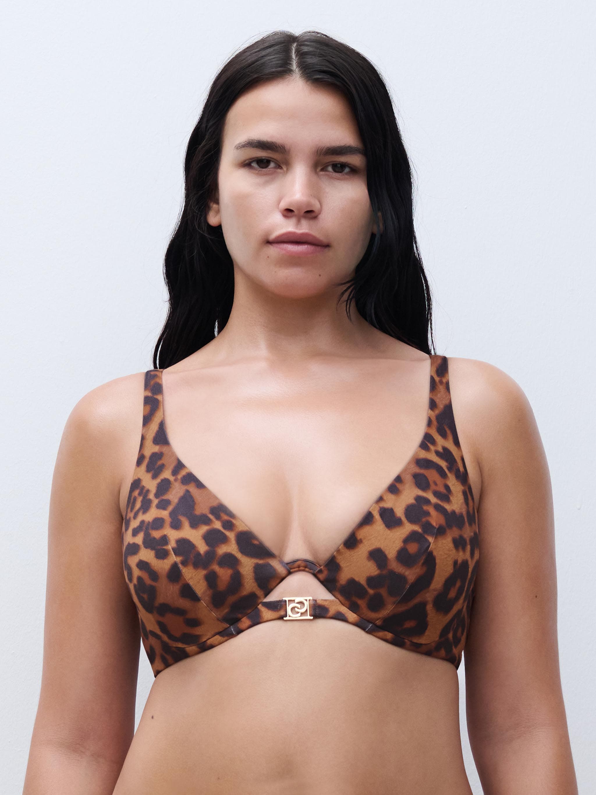 SW BRA UNDERW. PLUNGE SINGLE-WIRE - Wild Leopard