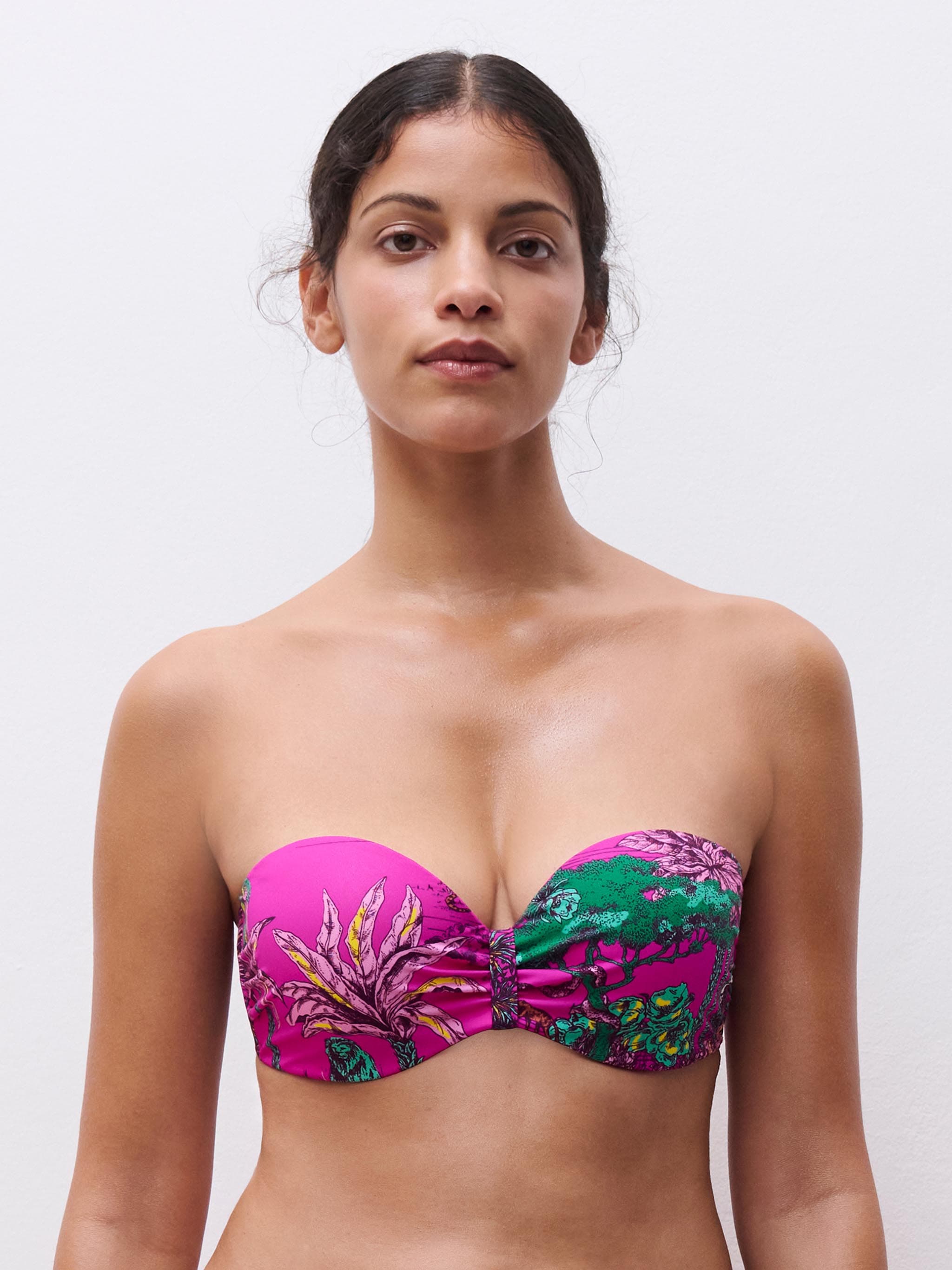 SW BRA TSHIRT BANDEAU - Pink Jungle