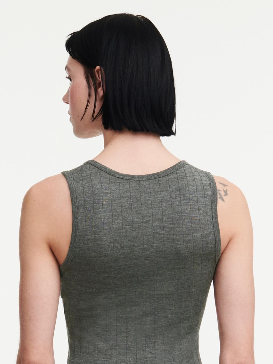 Top - merinould og silke - Slate Grey