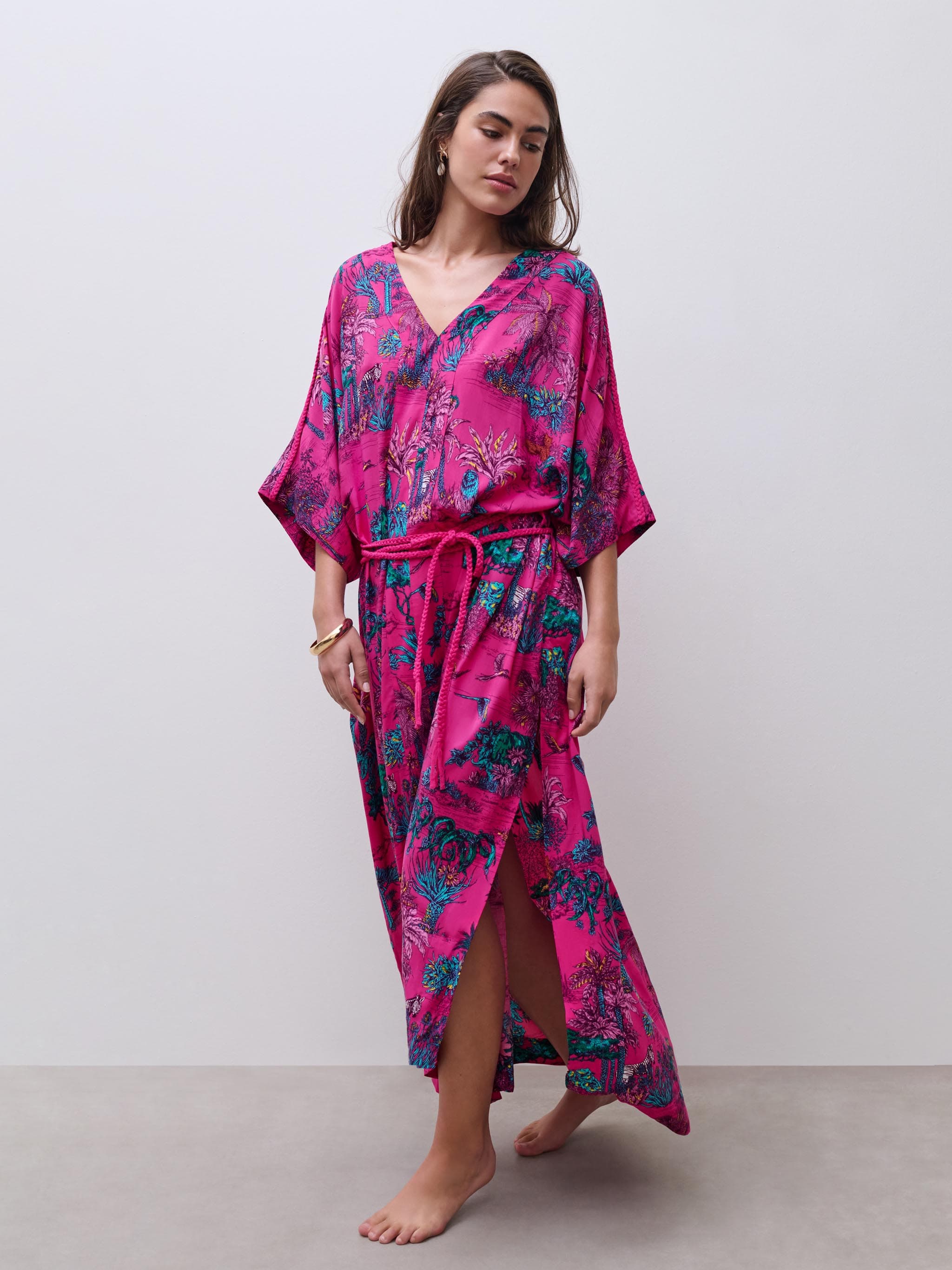 BW 1P TUNIC/CAFTAN - Pink Jungle