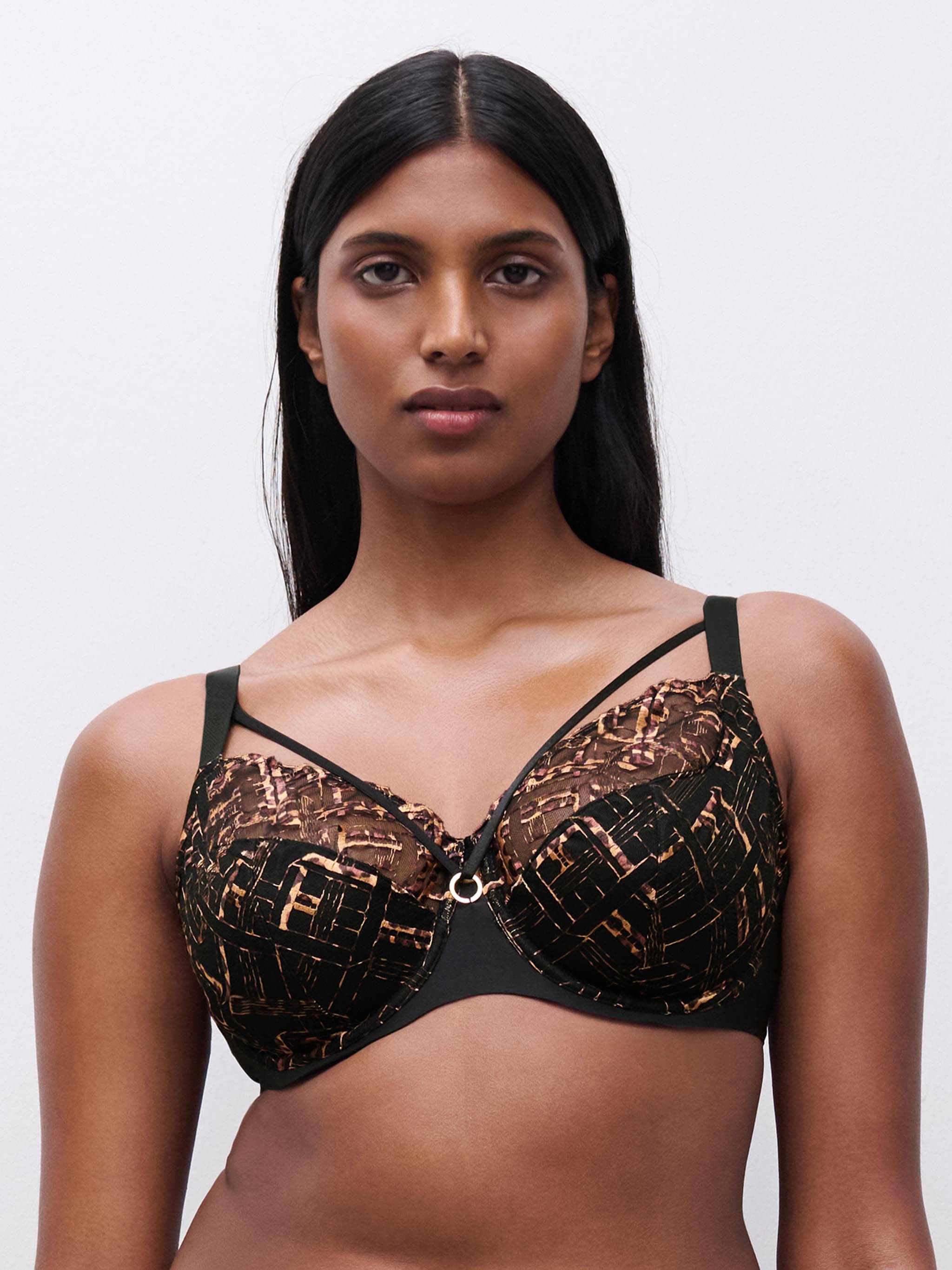 Ikke formet bh med bøjle - Graphic Leopard