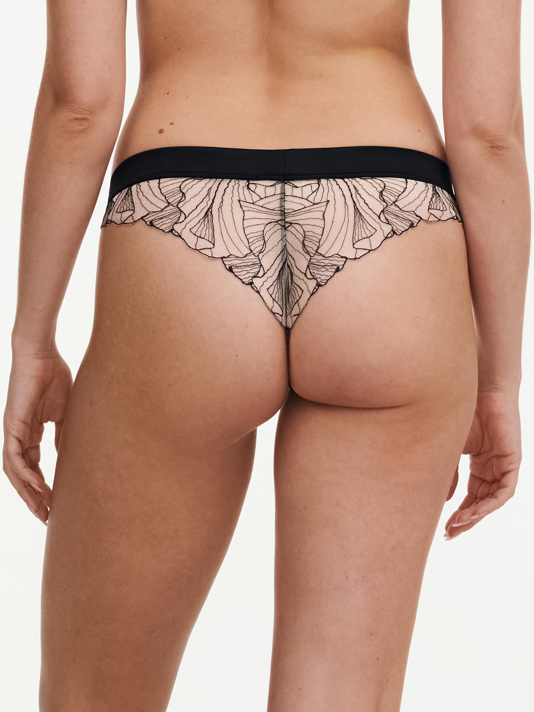 Tanga trusse - Black / Golden beige