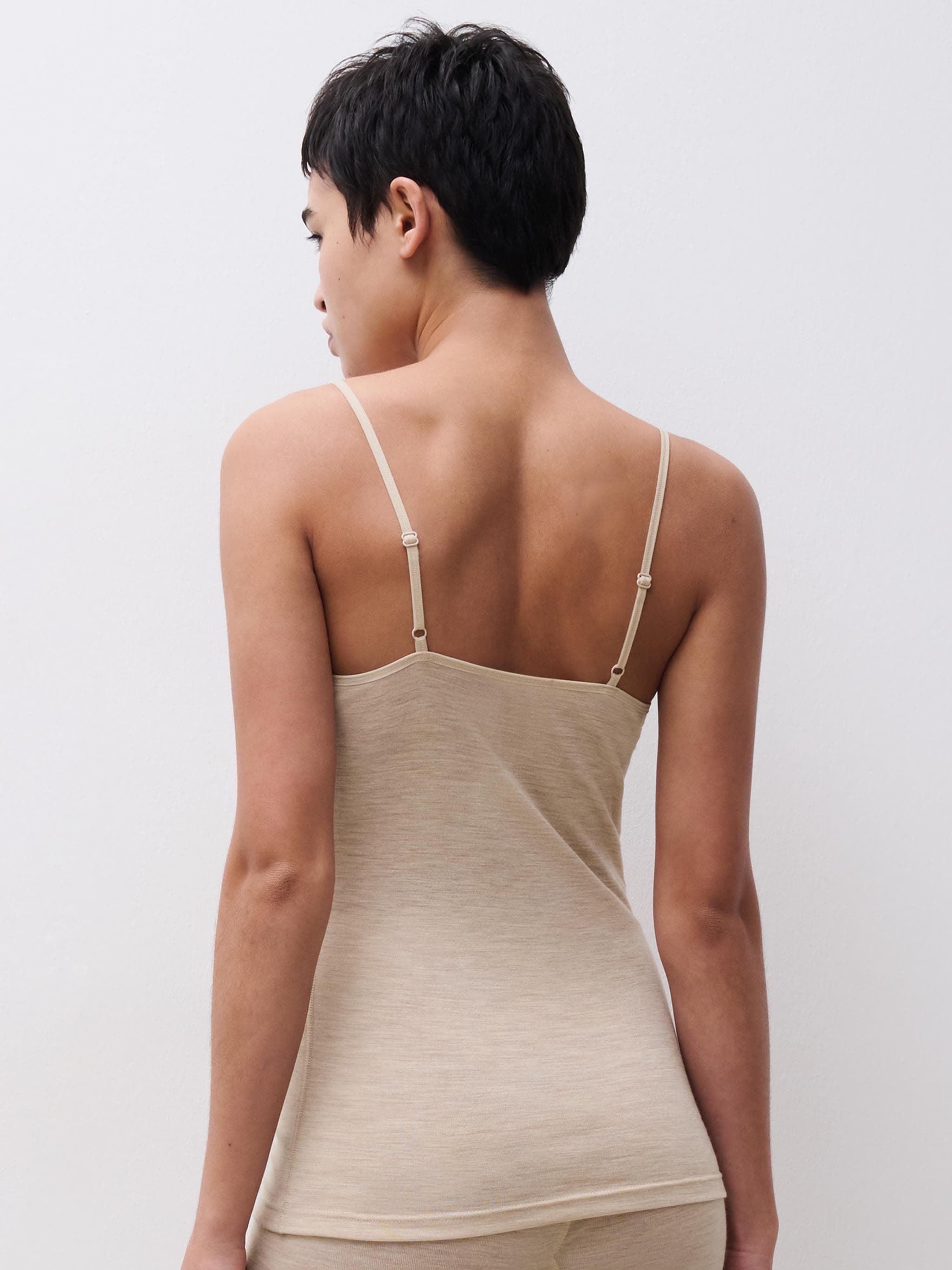 Chemise top - 100% merinould - Heather nude