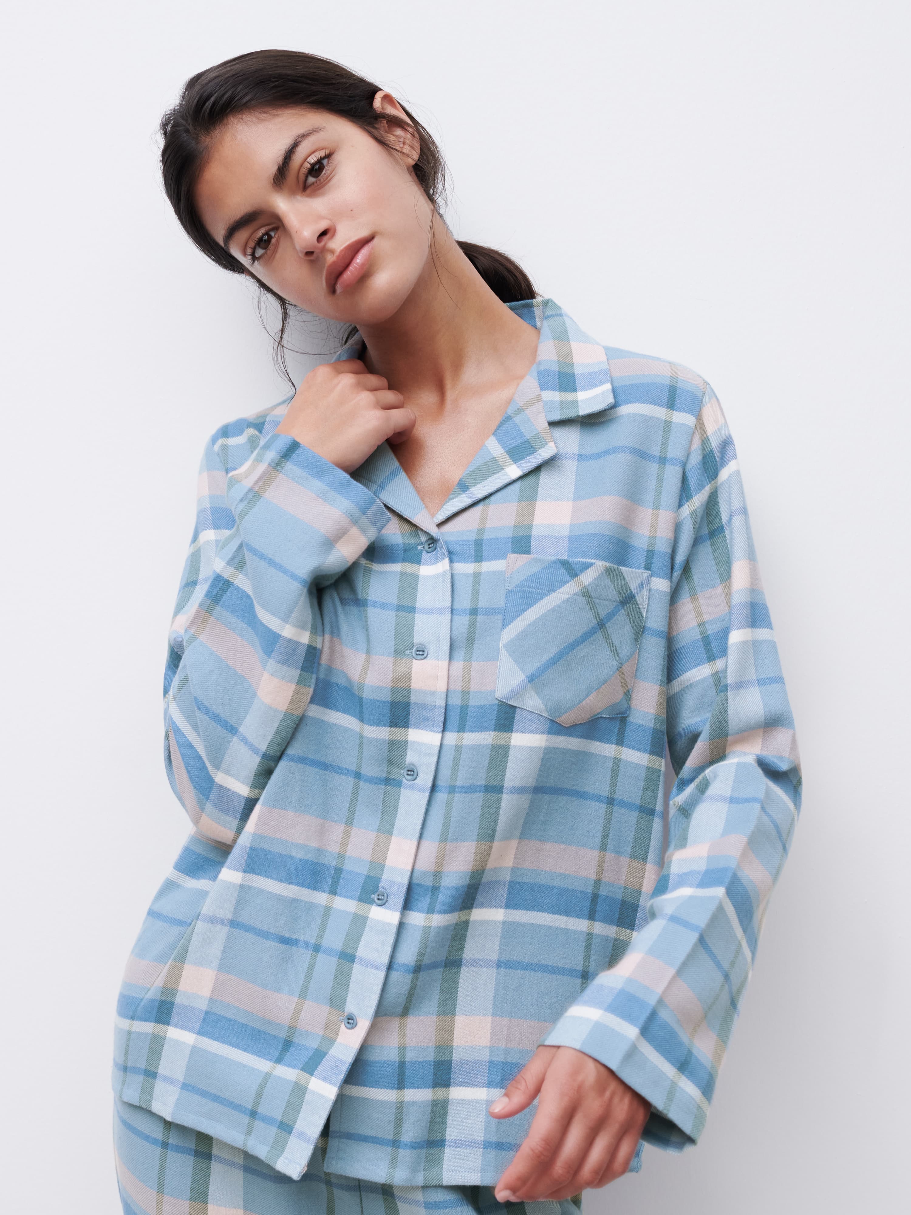 Heat top - Blue check print