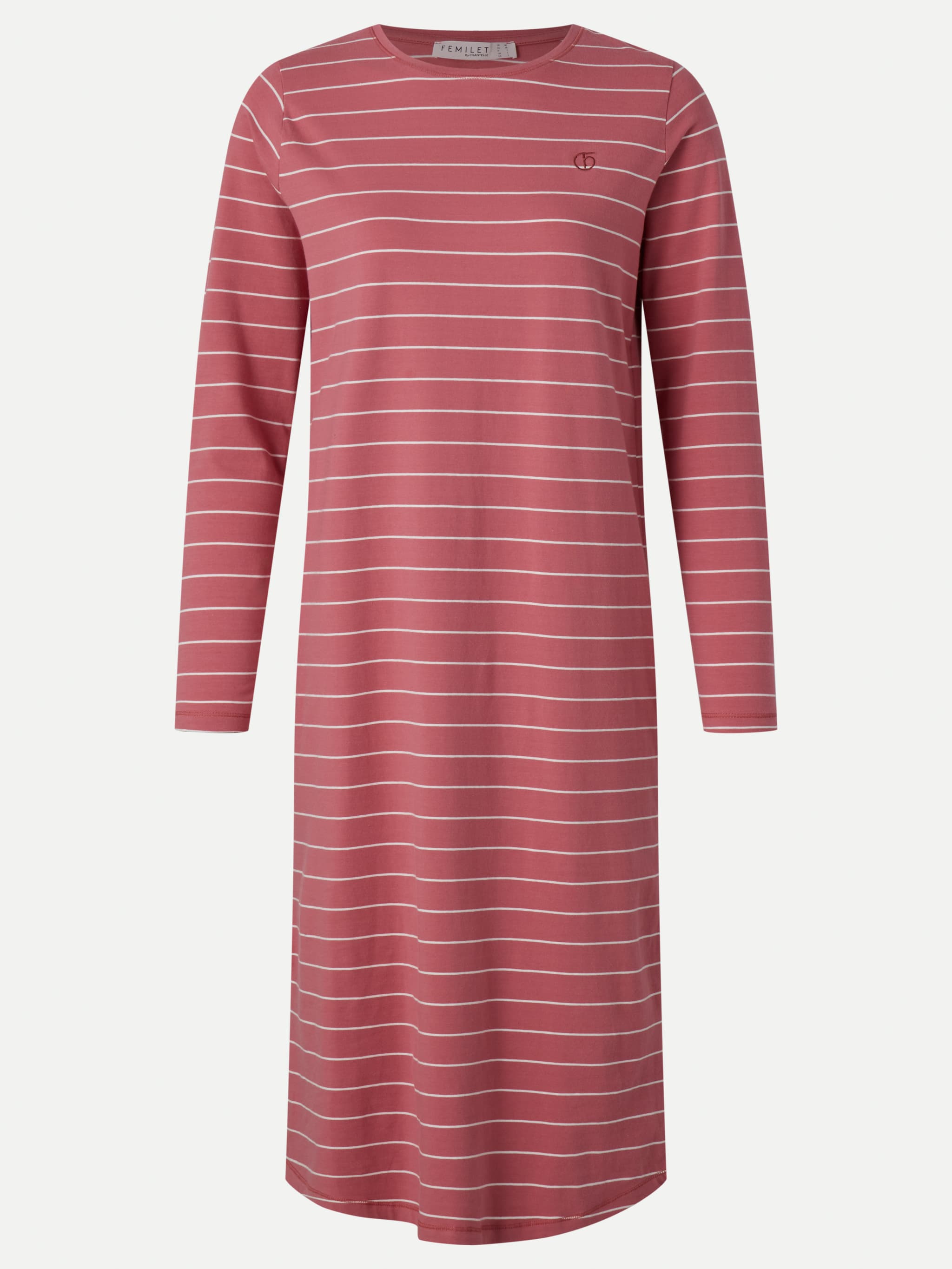 ELLIE - Natkjole LS - Mauvewood stripe