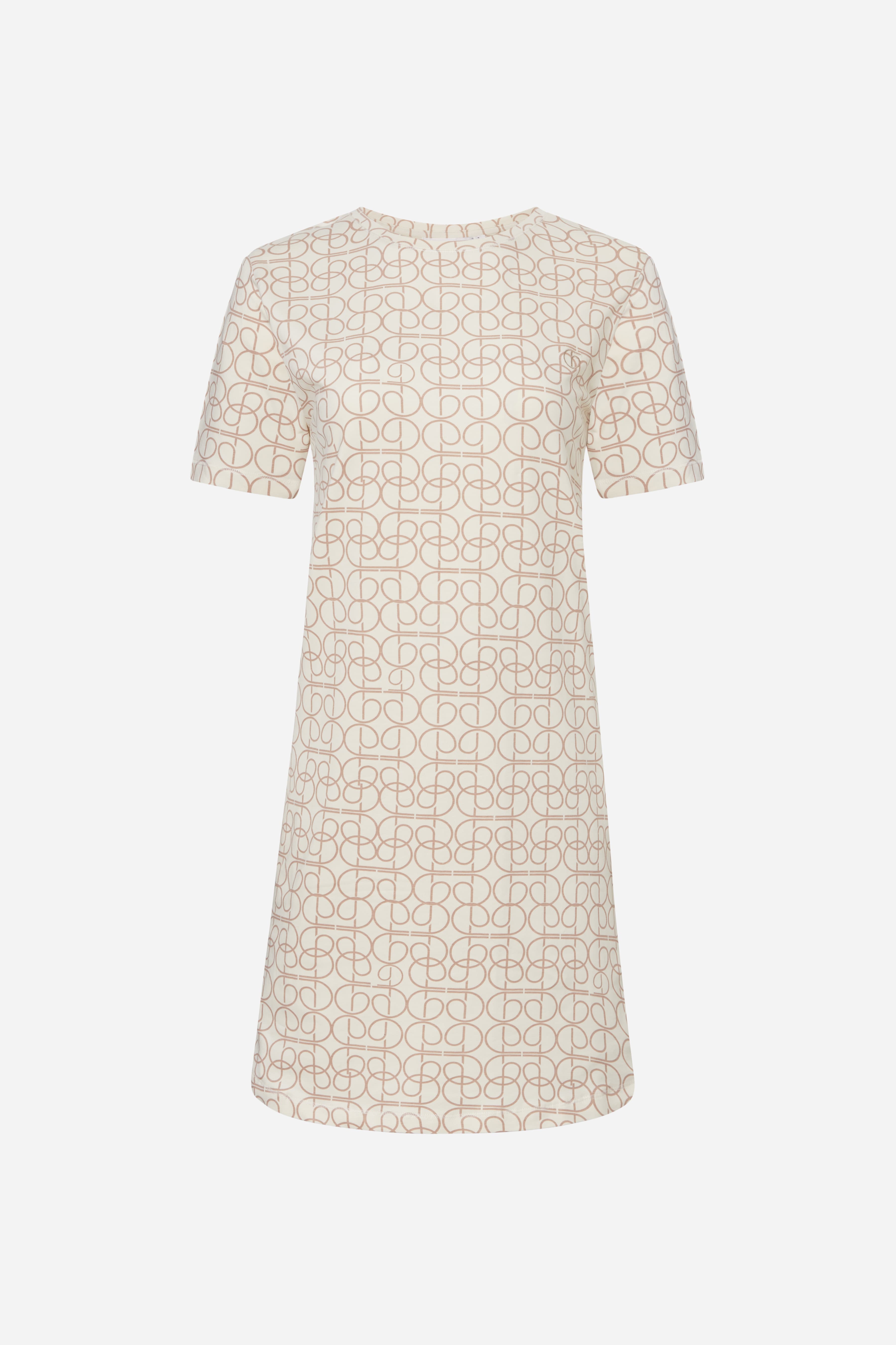 Natkjole med korte ærmer - Beige Curves