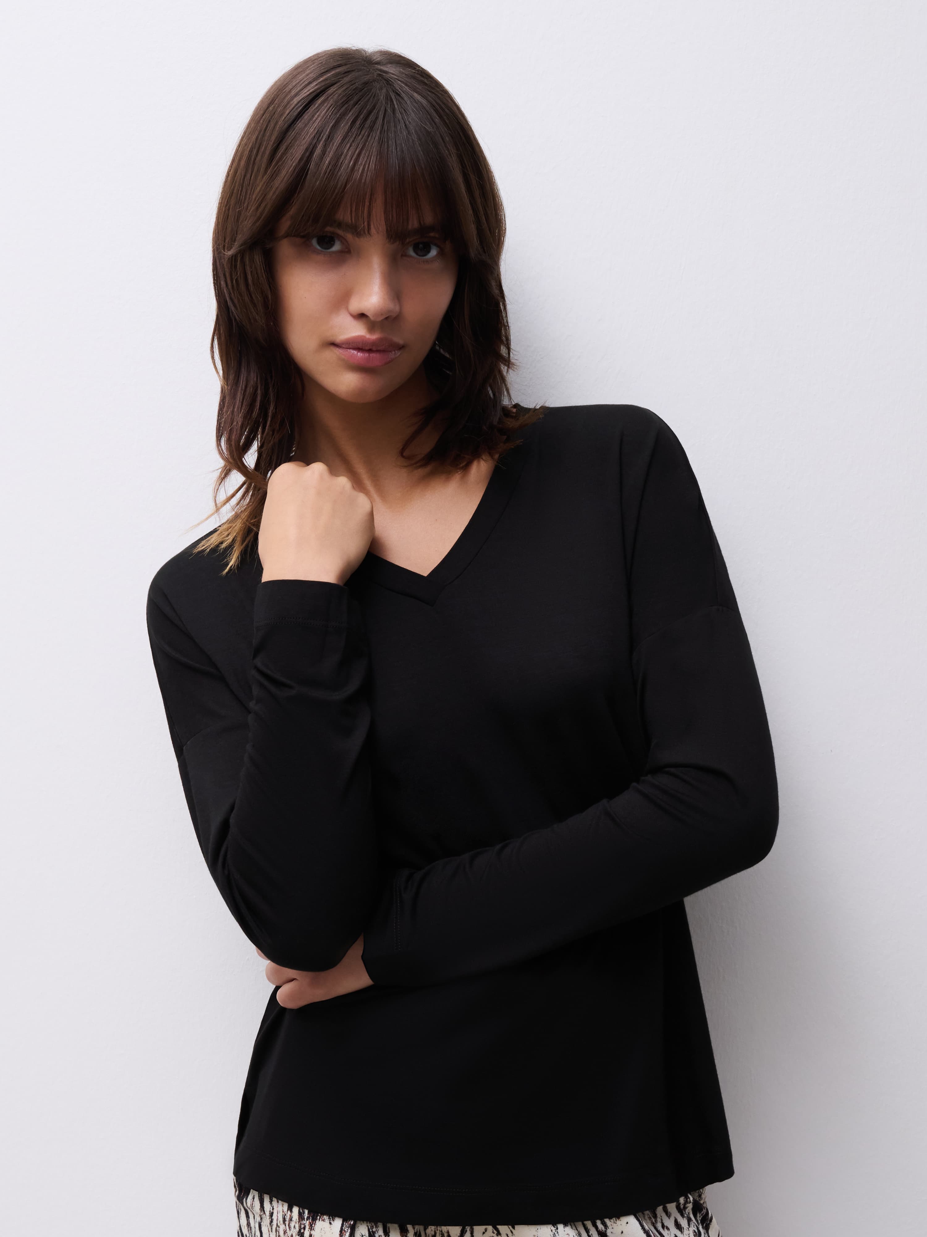 Top med lange ærmer - Onyx