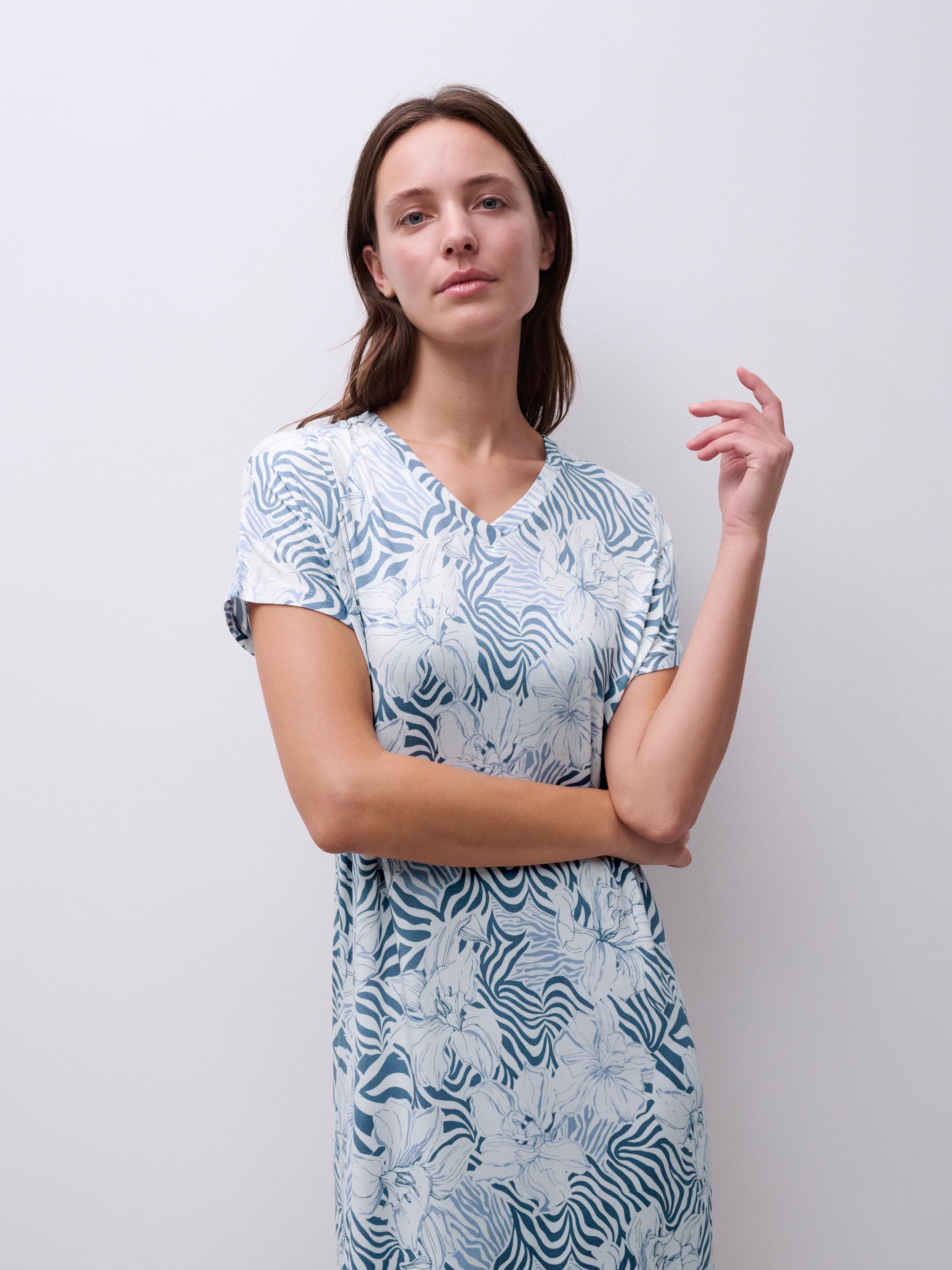 Natkjole - Pastel Flower