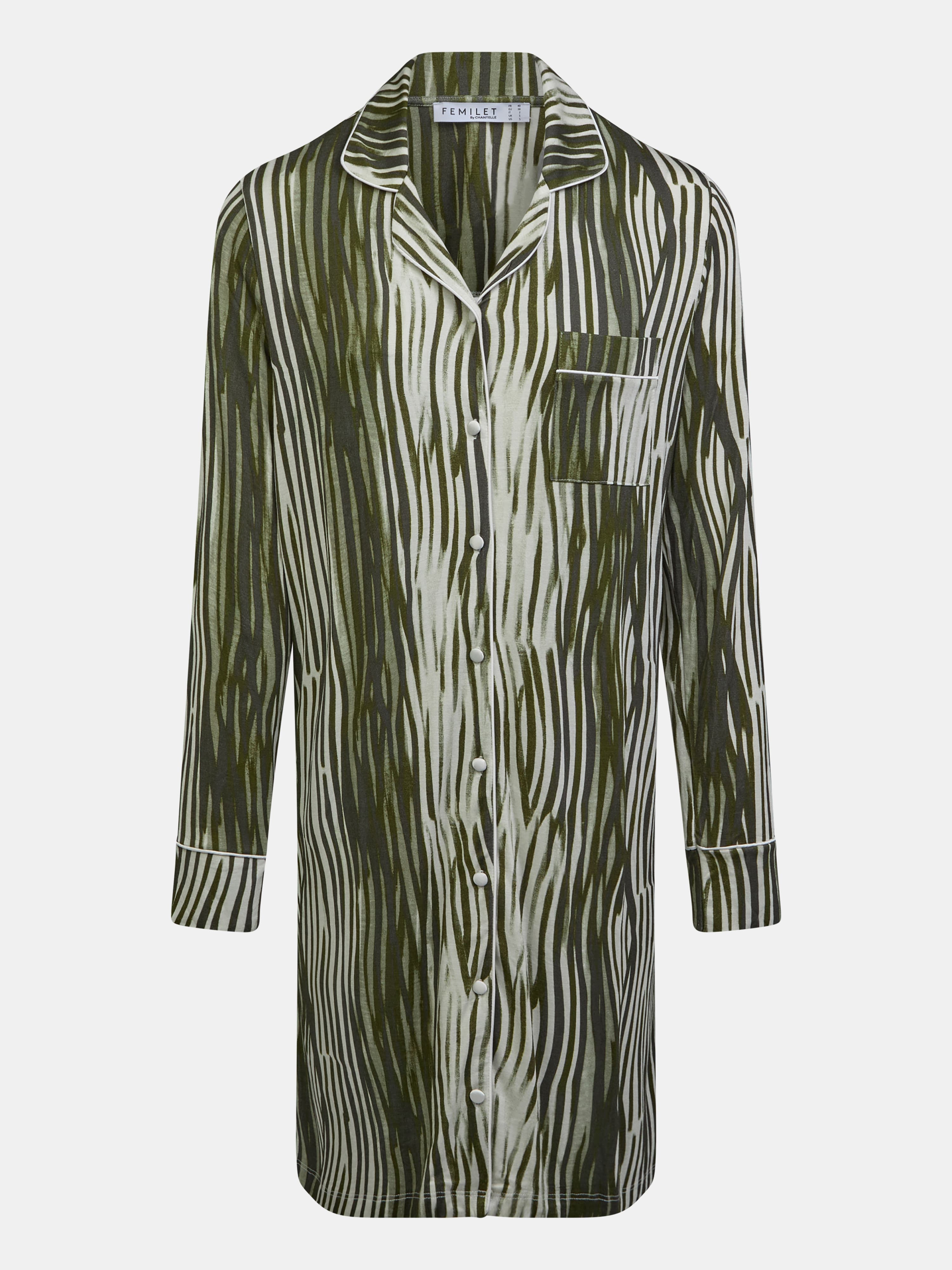 Langærmet natkjole - Green Lines