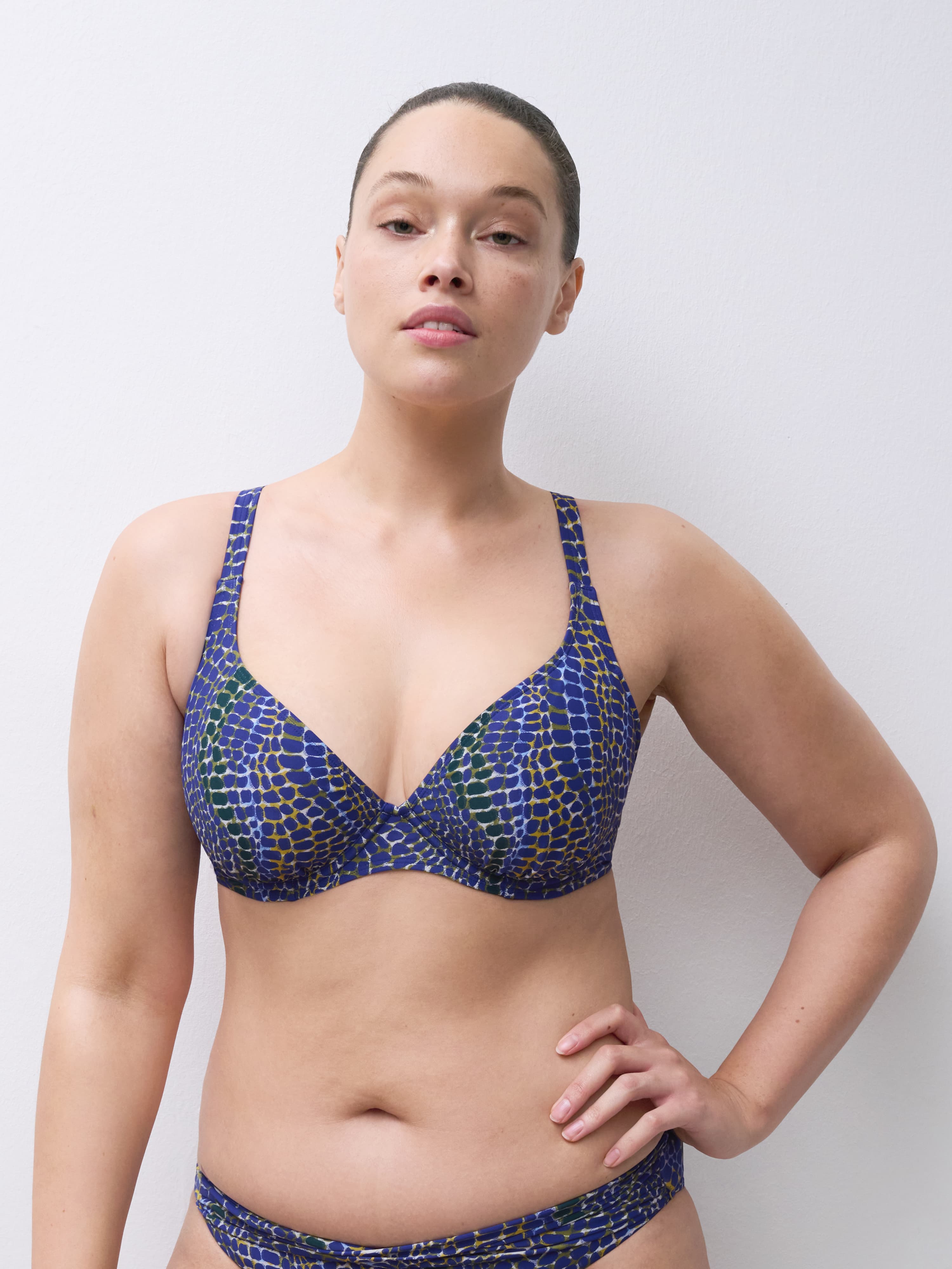 Polstret bikini-top - Blue snake