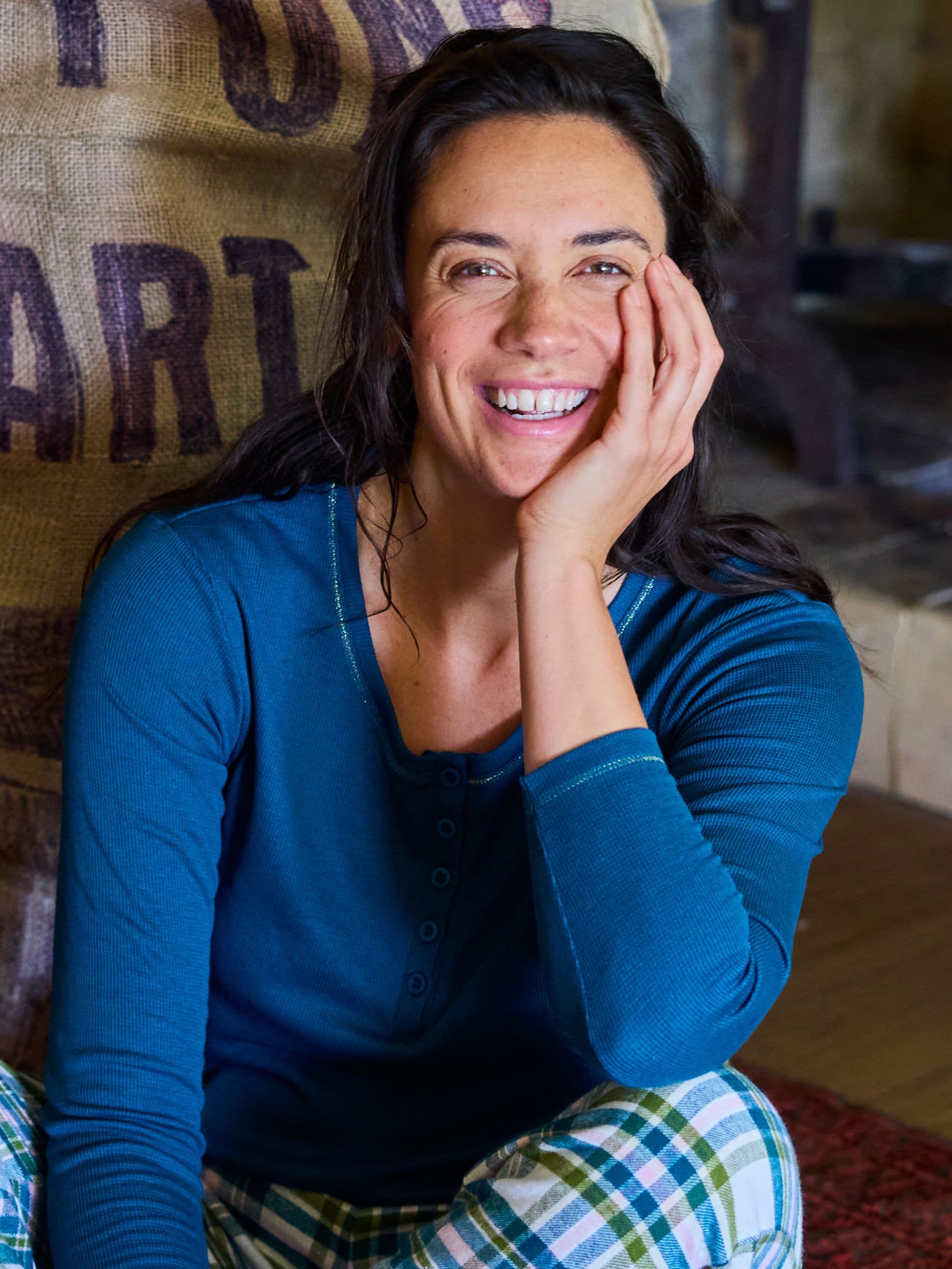 Top med lange ærmer - Oriental Green