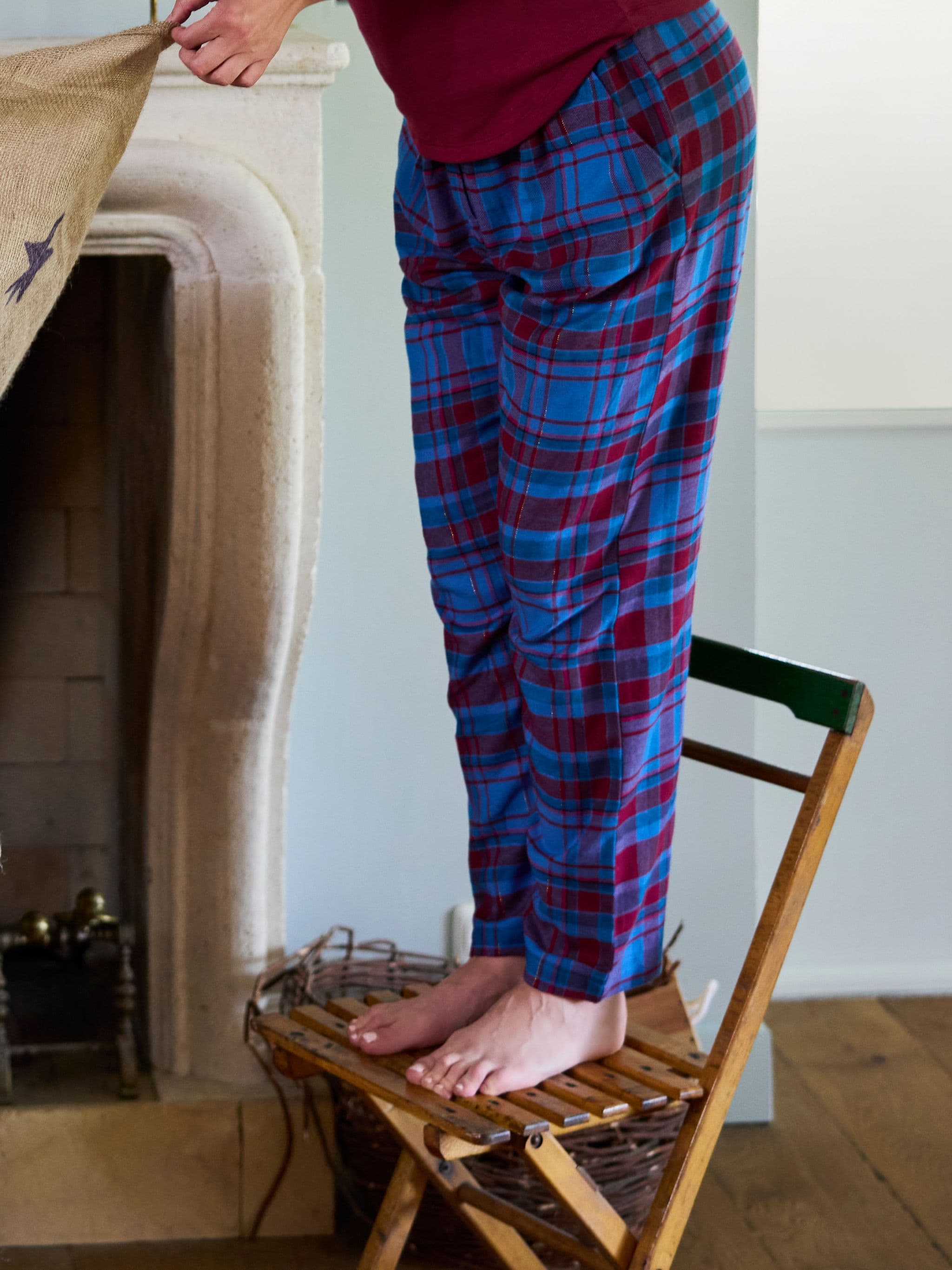 Lange bukser - Fuchia Checks