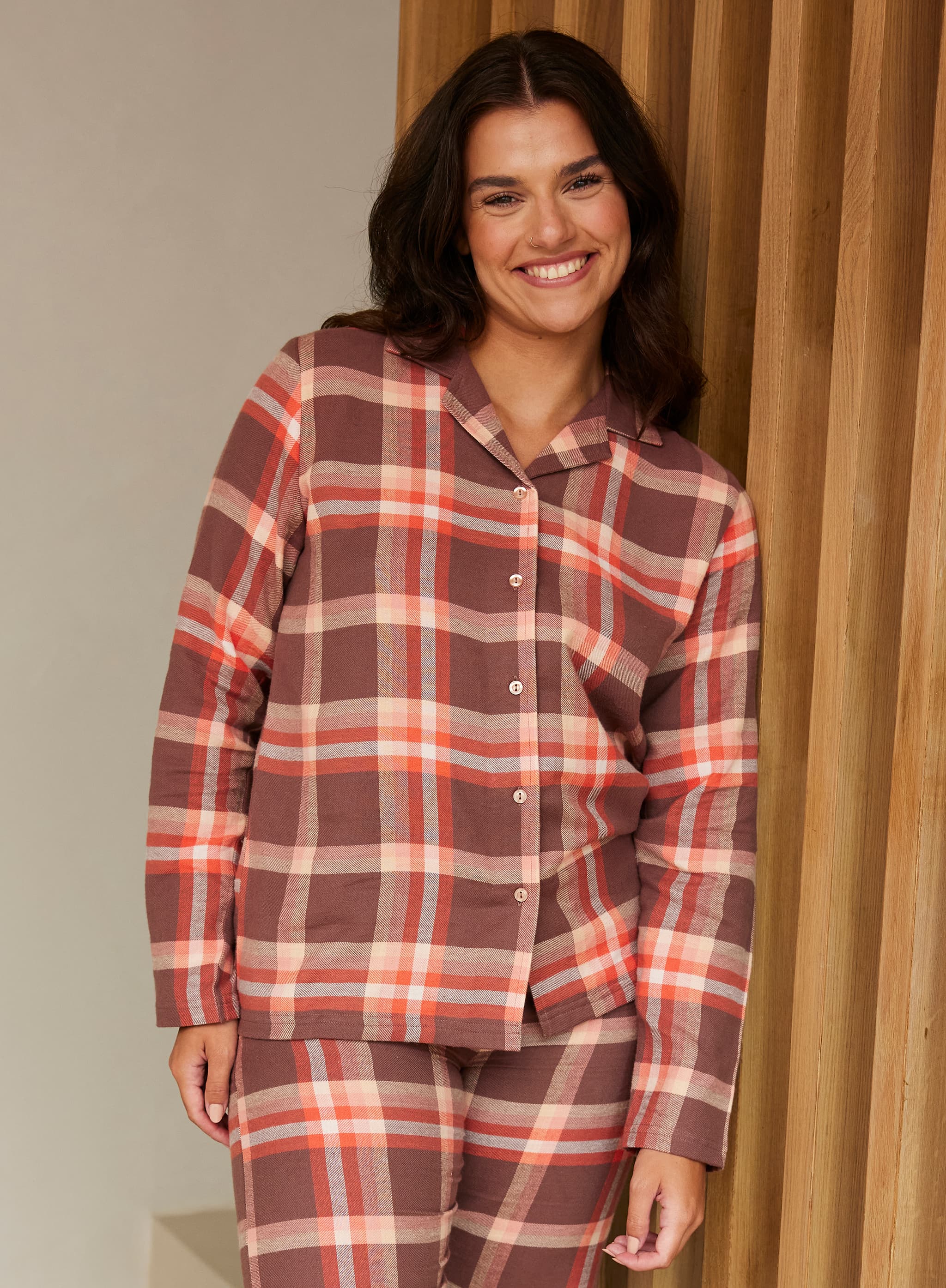 Lucy Pyjamassæt - Orange checks