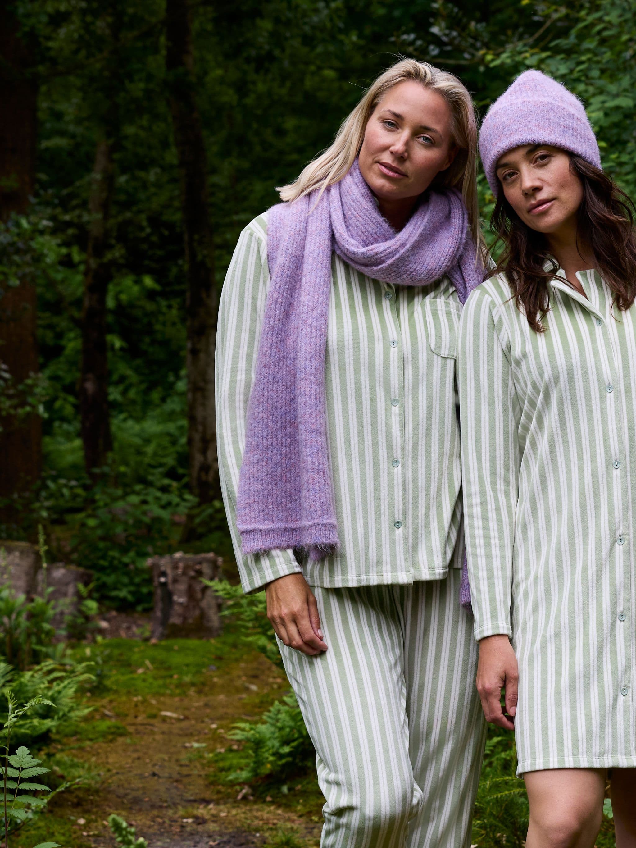 Langærmet pyjamas - Swamp/Egret