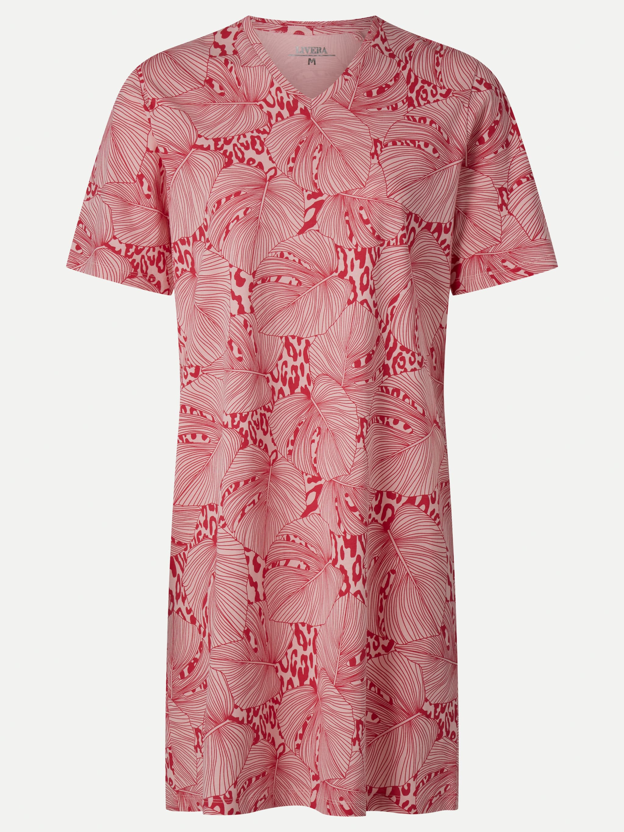 Natkjole - Pink Monstera