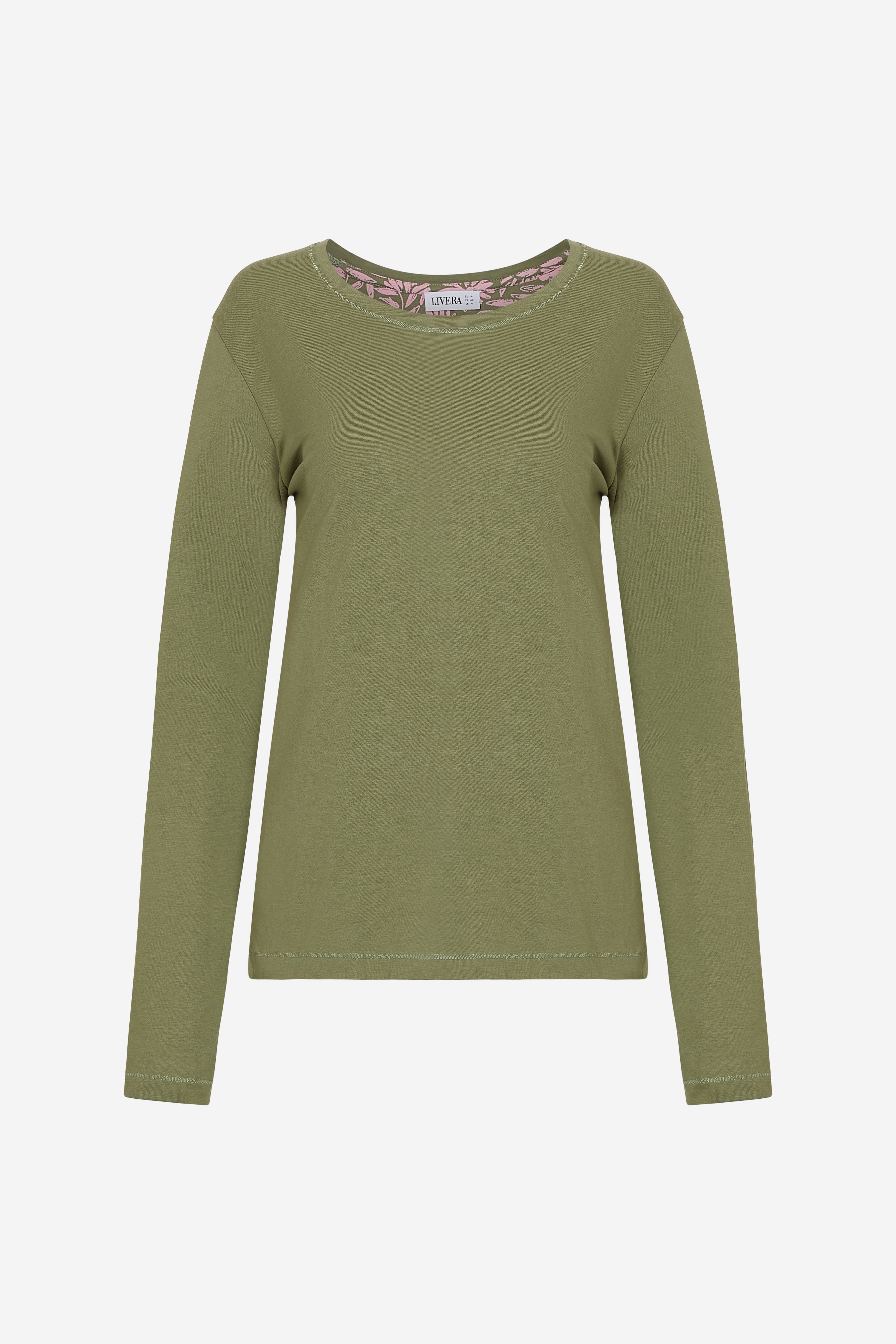 Top med lange ærmer - Burnt Olive