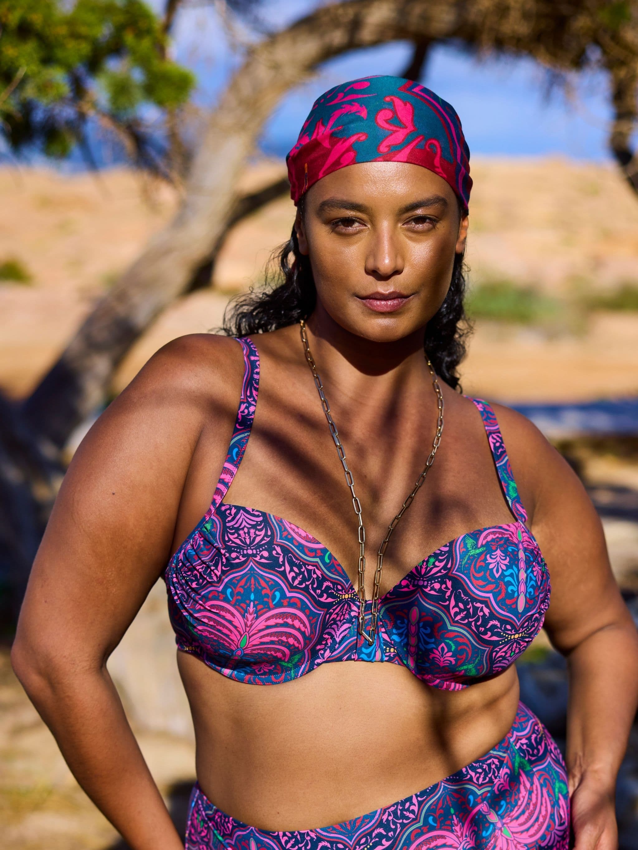 Donna bikini top - Pink Palm