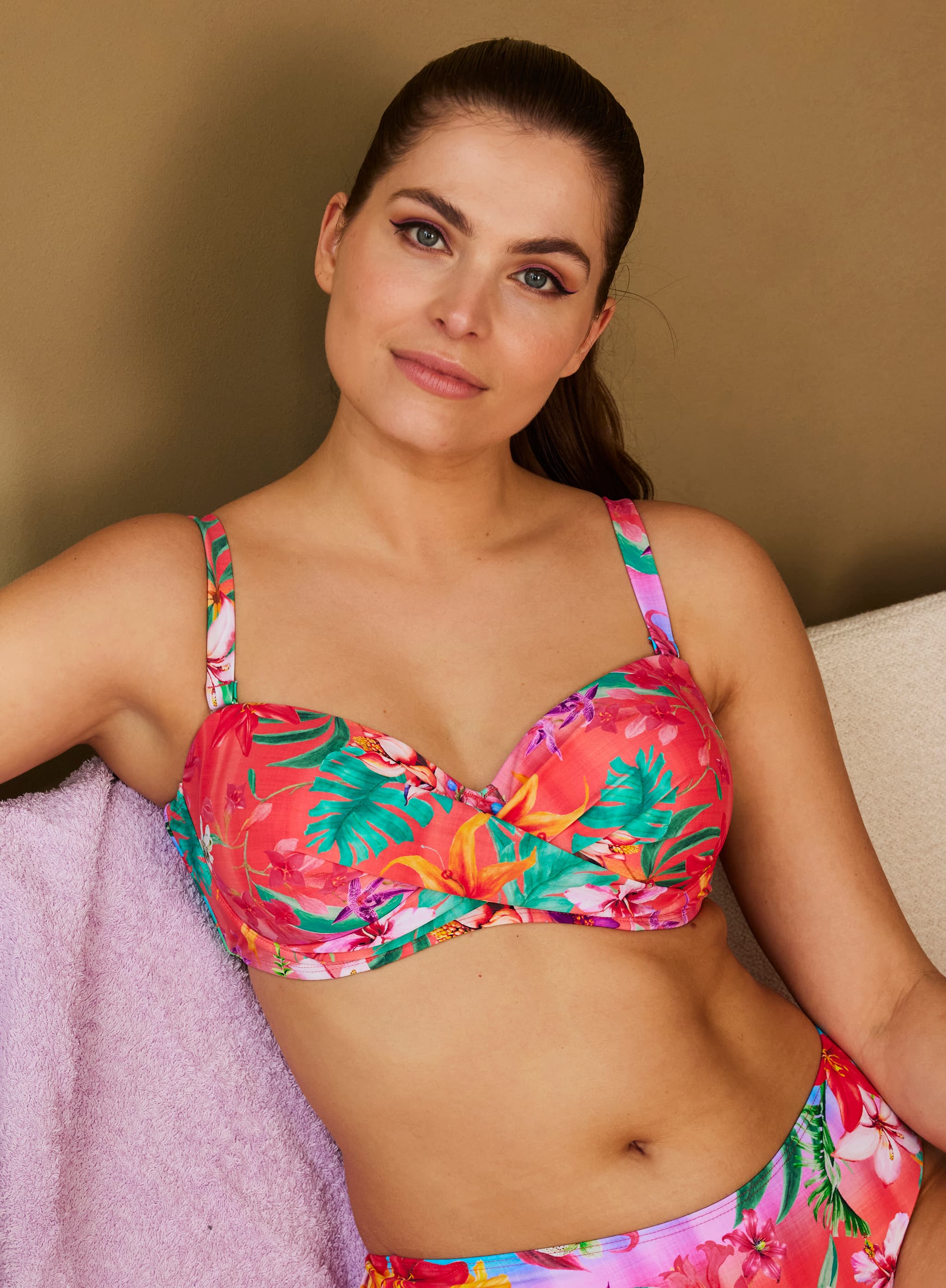 Stropløs bikinitop - TROPICAL BLOOMS