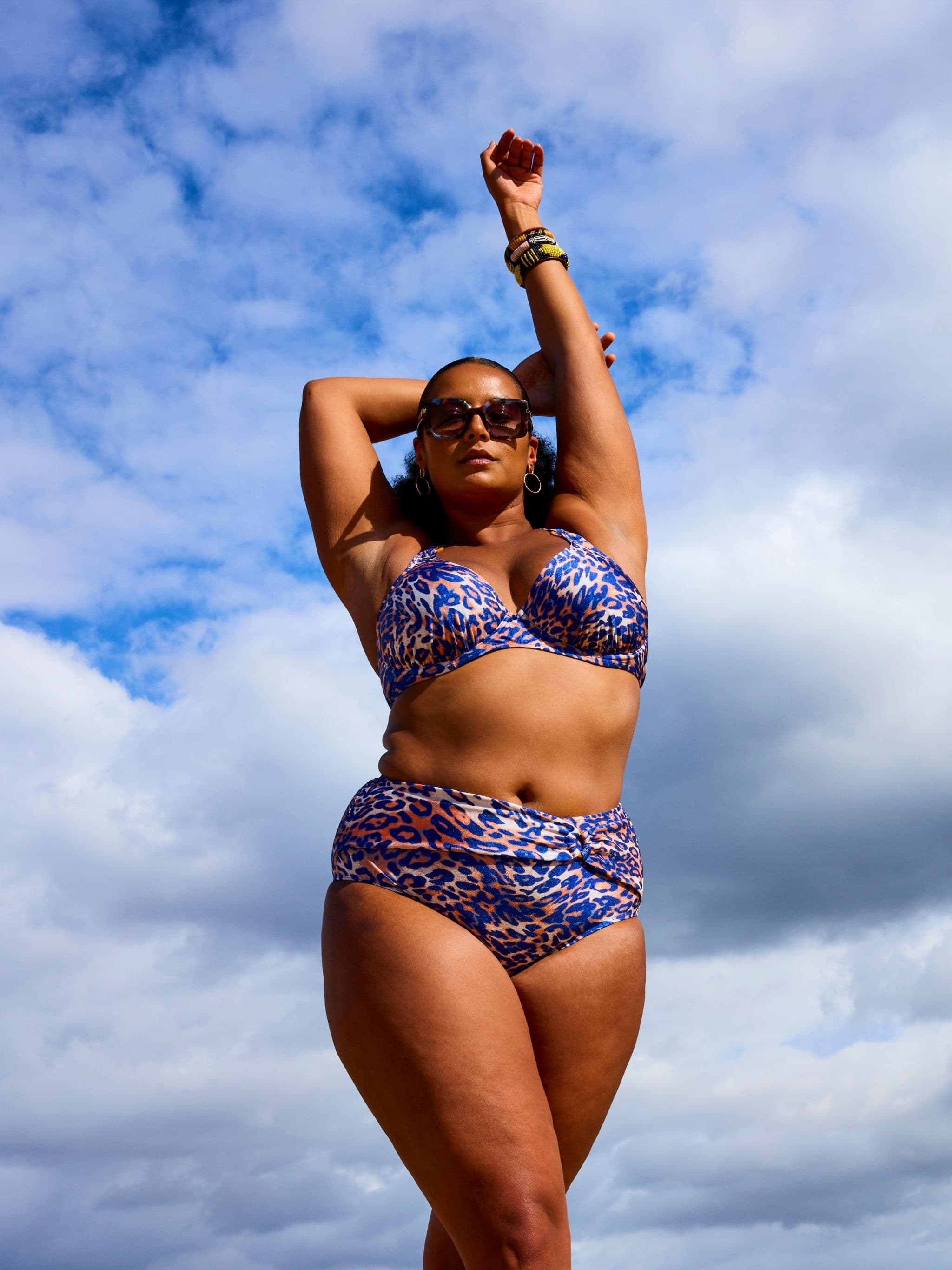 Højtaljet bikinitrusse - Wavy leopard