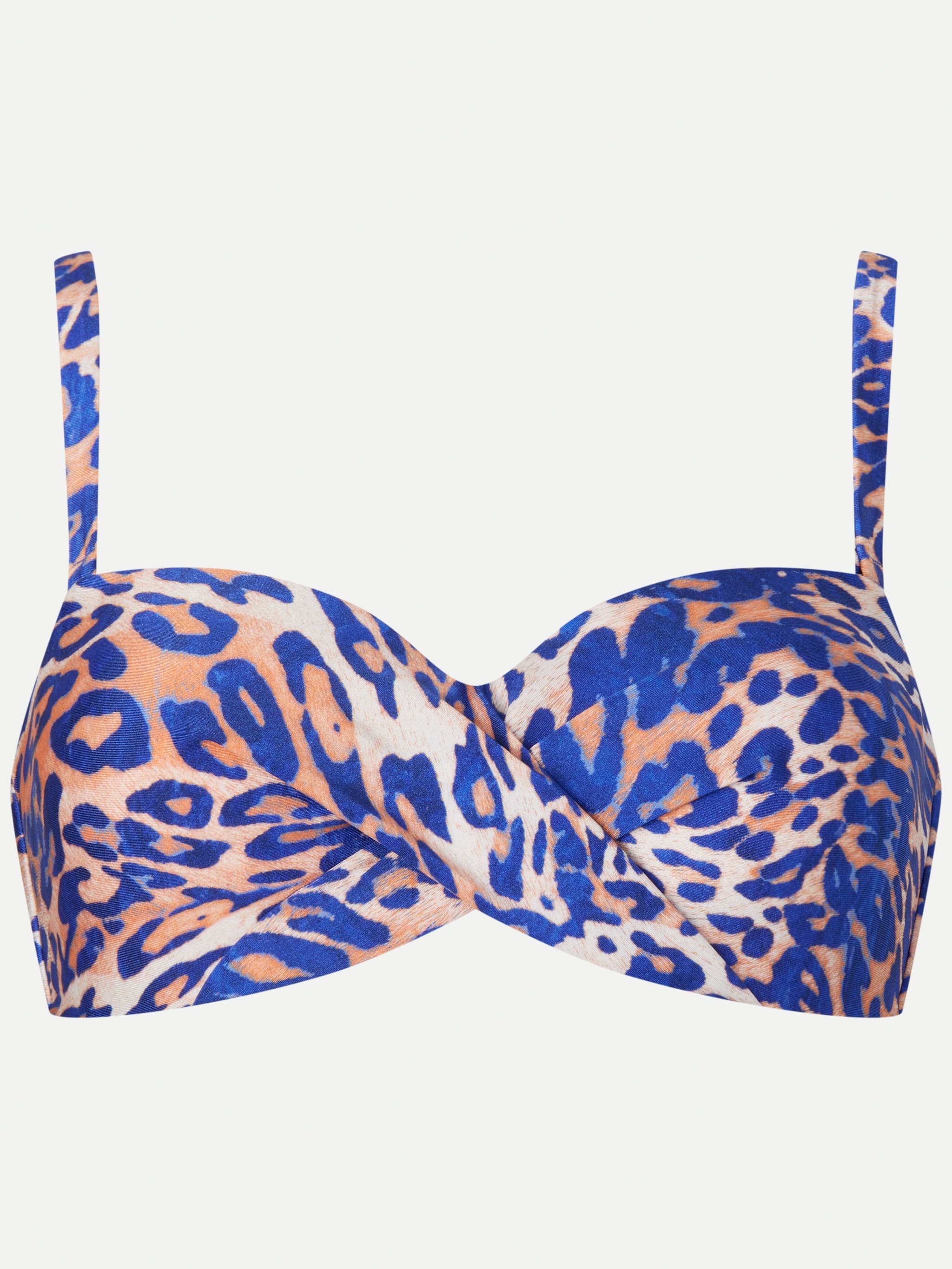 Stropløs foret bikinitop - Wavy leopard