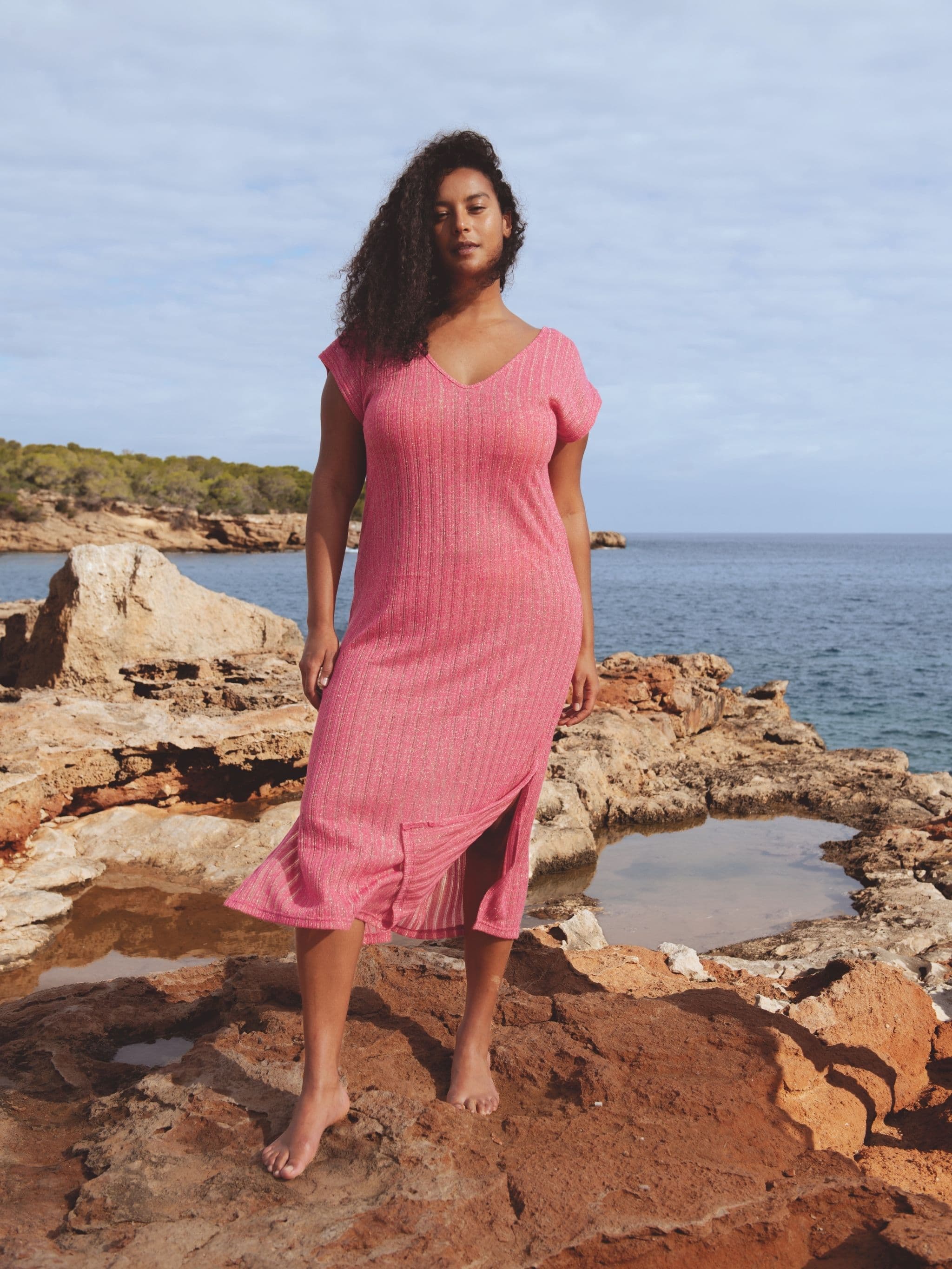 Mariegold strandkjole - Pink Glitter