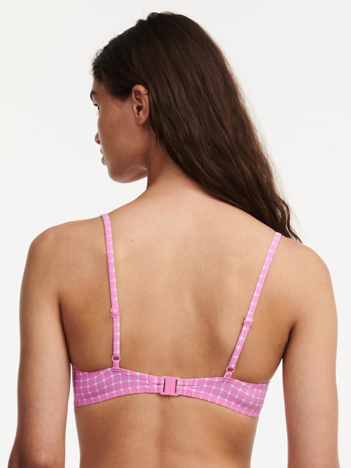 Half cup bikinitop - Pink check