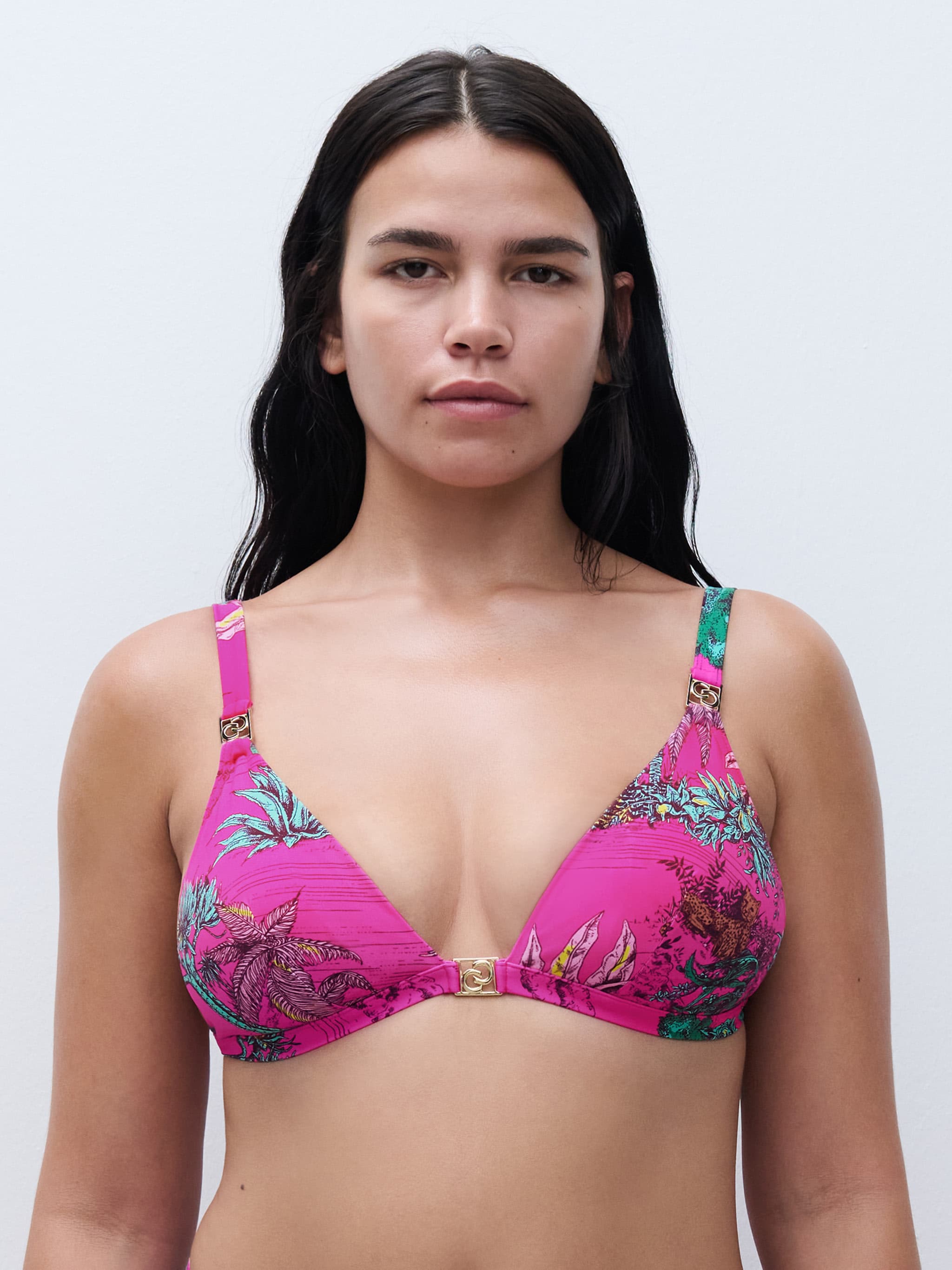 SW BRA WF TSHIRT TRIANGLE SPACER - Pink Jungle