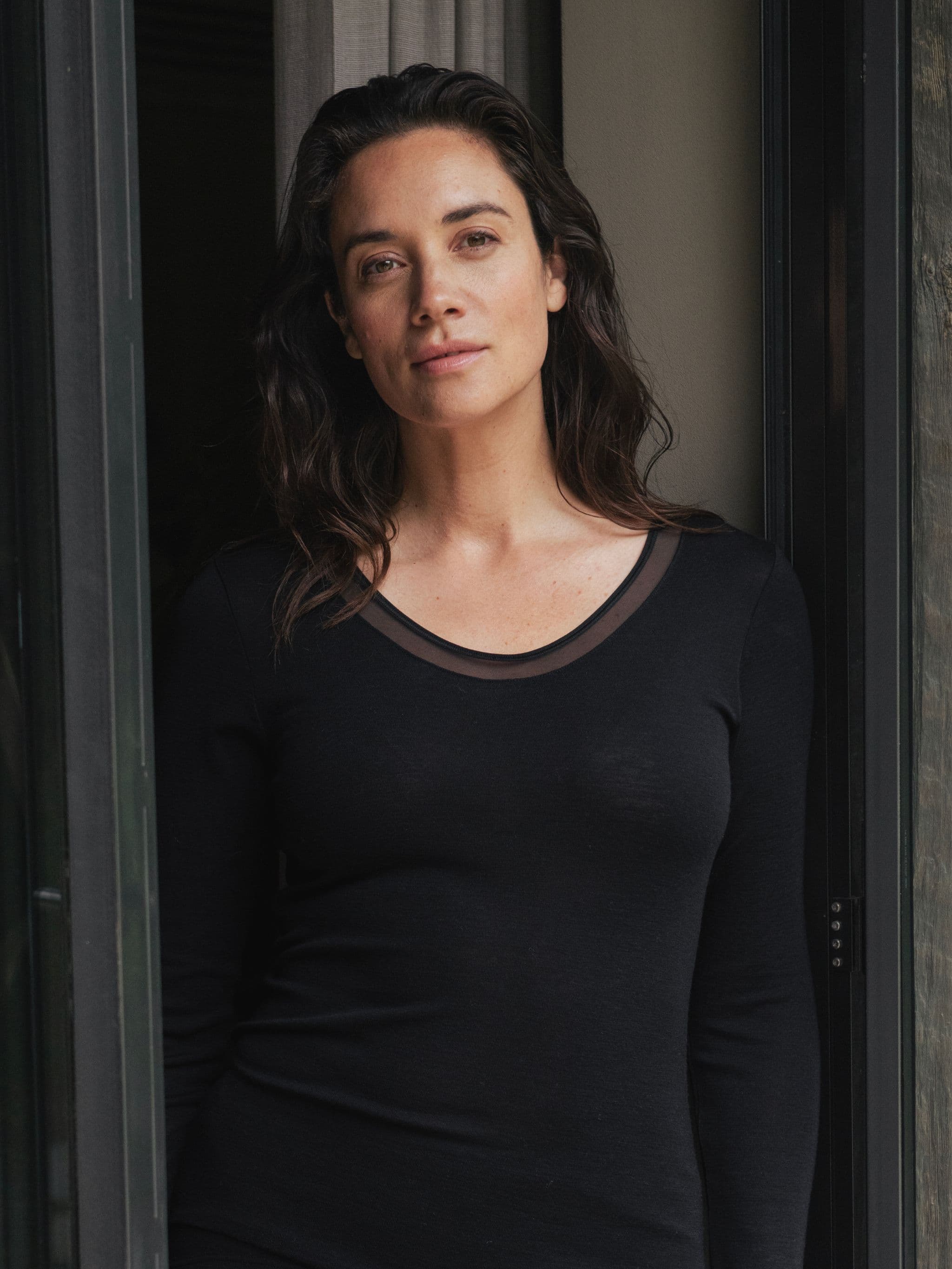 Langærmet undertrøje - 100% merinould - Black