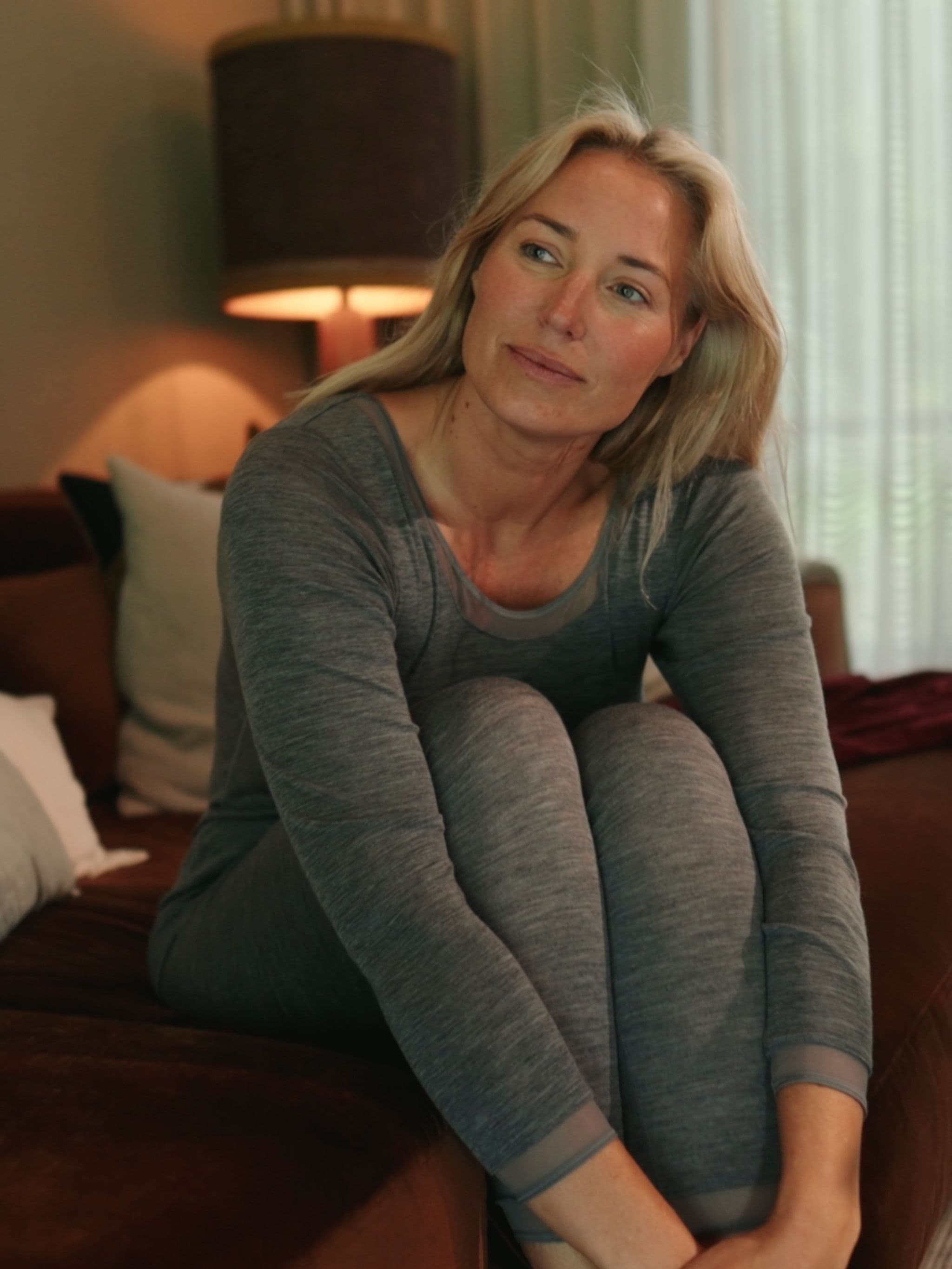 Langærmet undertrøje - 100% merinould - Heather grey