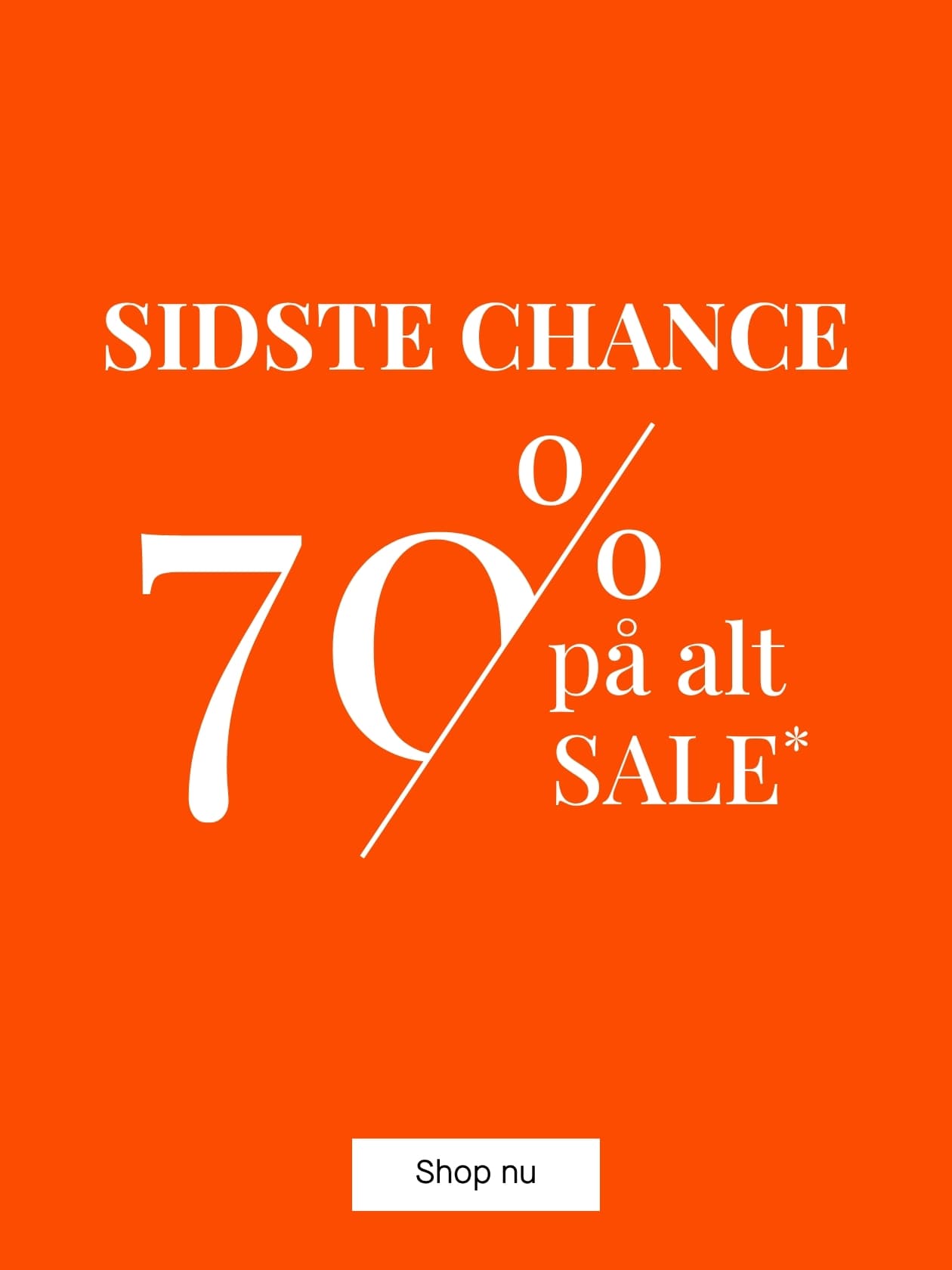 Sidste chance | 70% på alt SALE* desktop