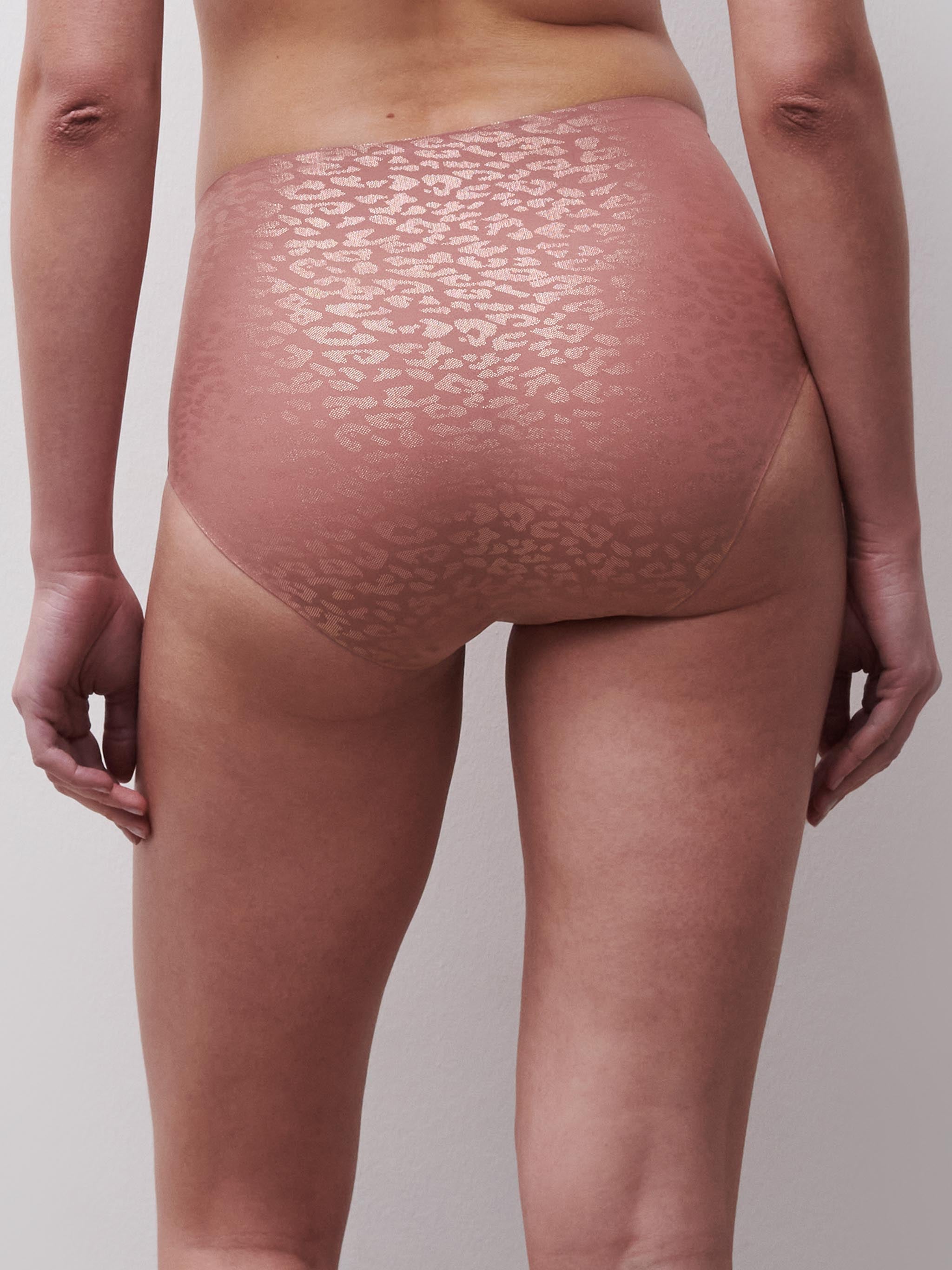 Softstretch højtaljede trusser - Pink Leo Shimmer