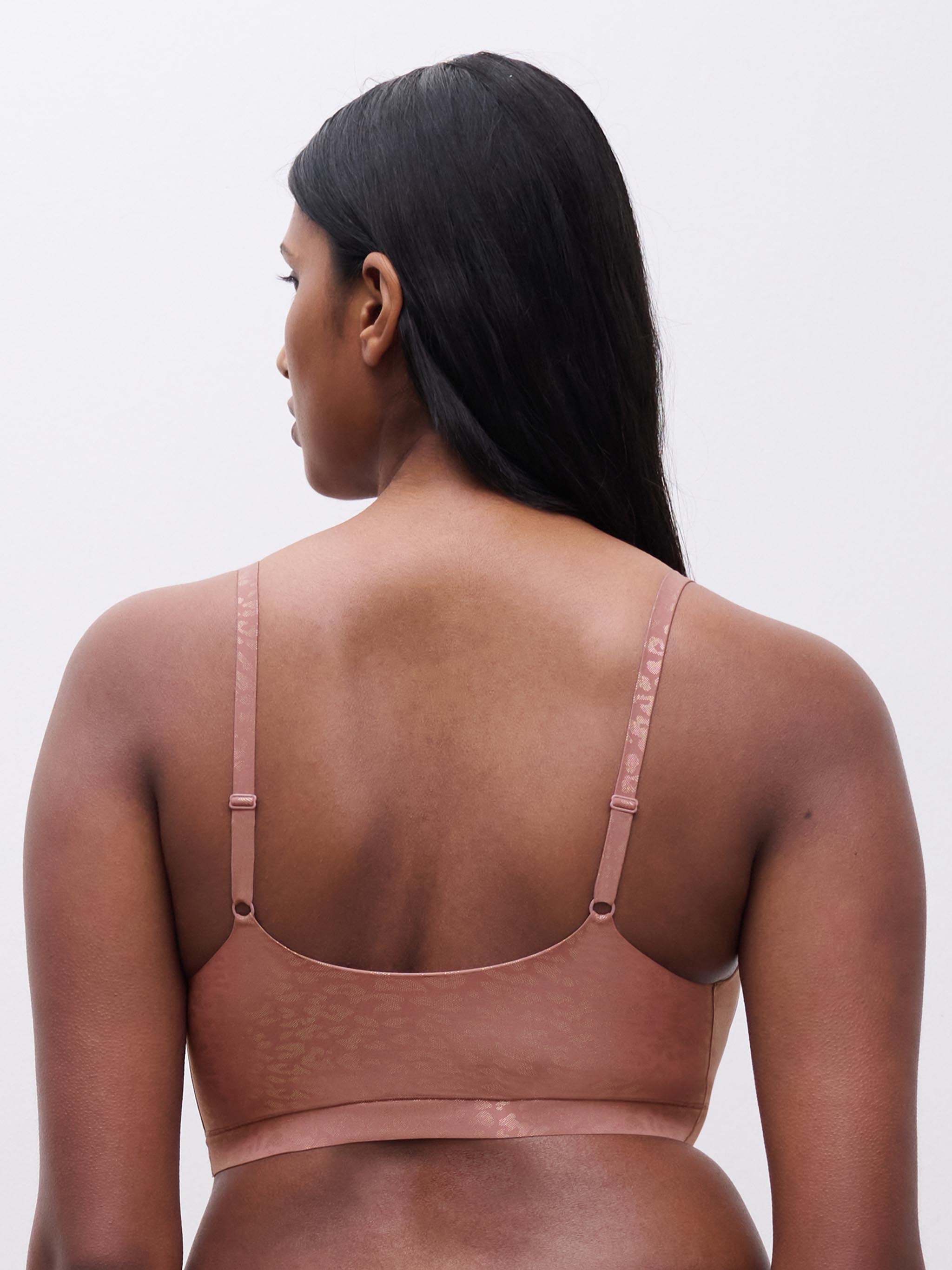 Blød stretch-bralette med polstring - Pink Leo Shimmer
