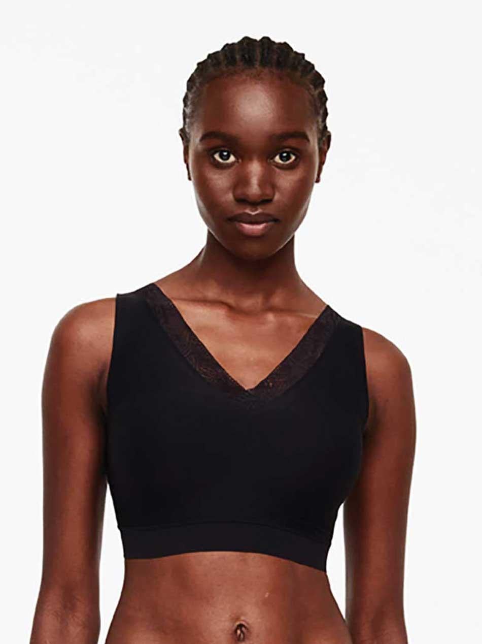 Foret bøjlefri-BH med blondekant - Black